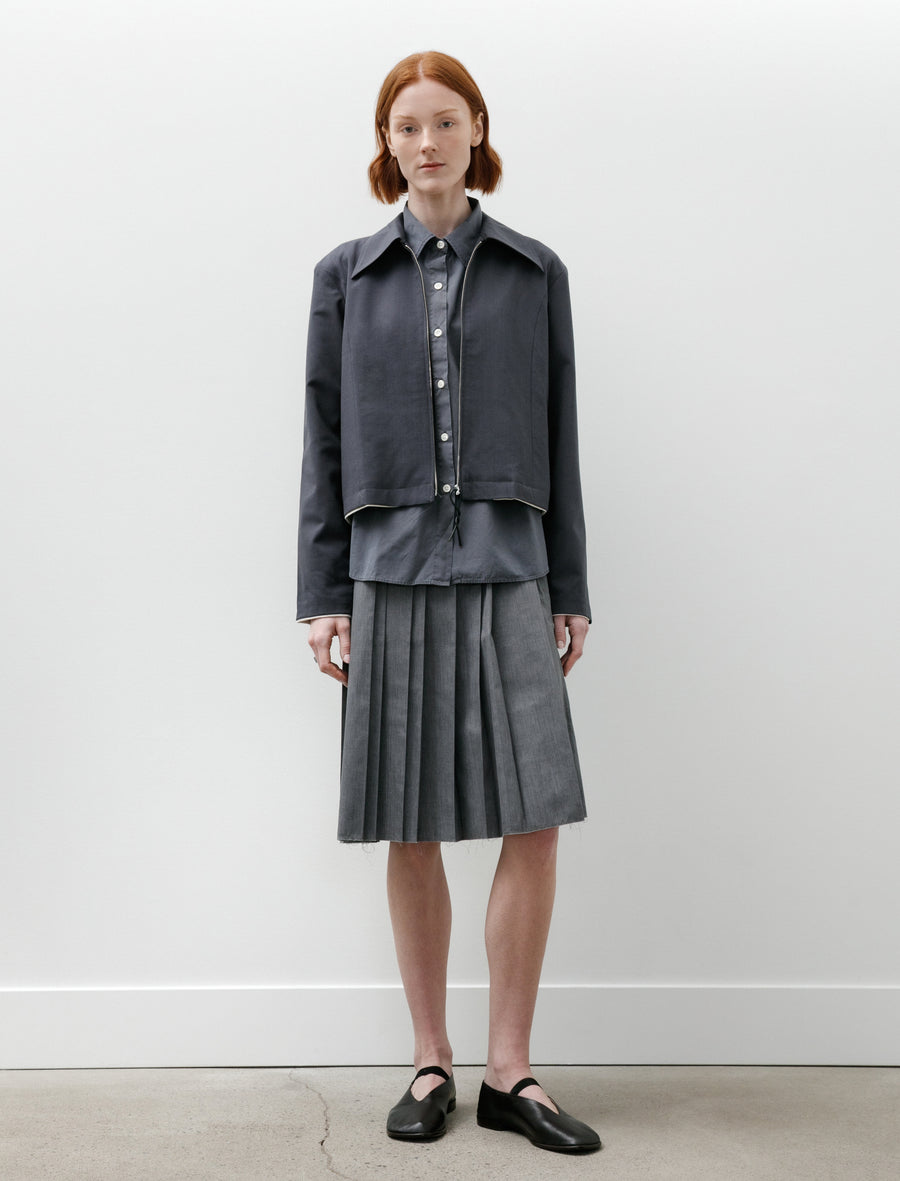Fitted Zip Jacket Wool Petrol - Image 1