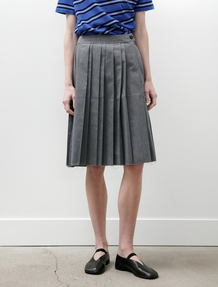 Pleats Skirt Twill Grey - Image 2
