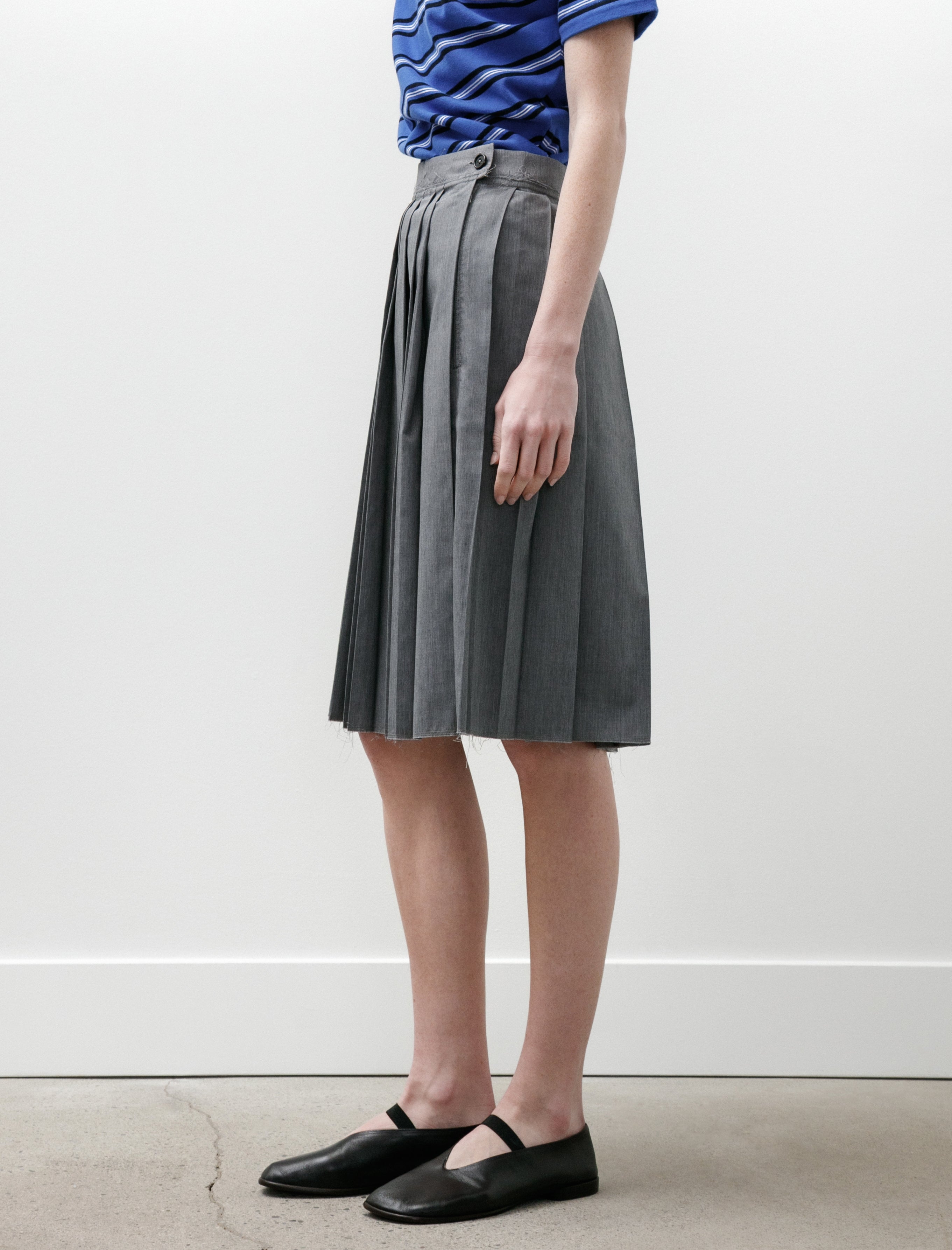 Camiel Fortgens Pleats Skirt Twill Grey