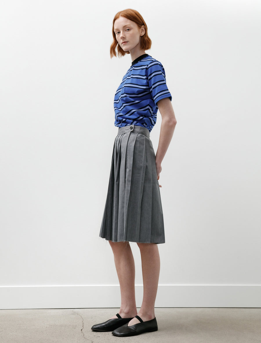 Pleats Skirt Twill Grey - Image 3