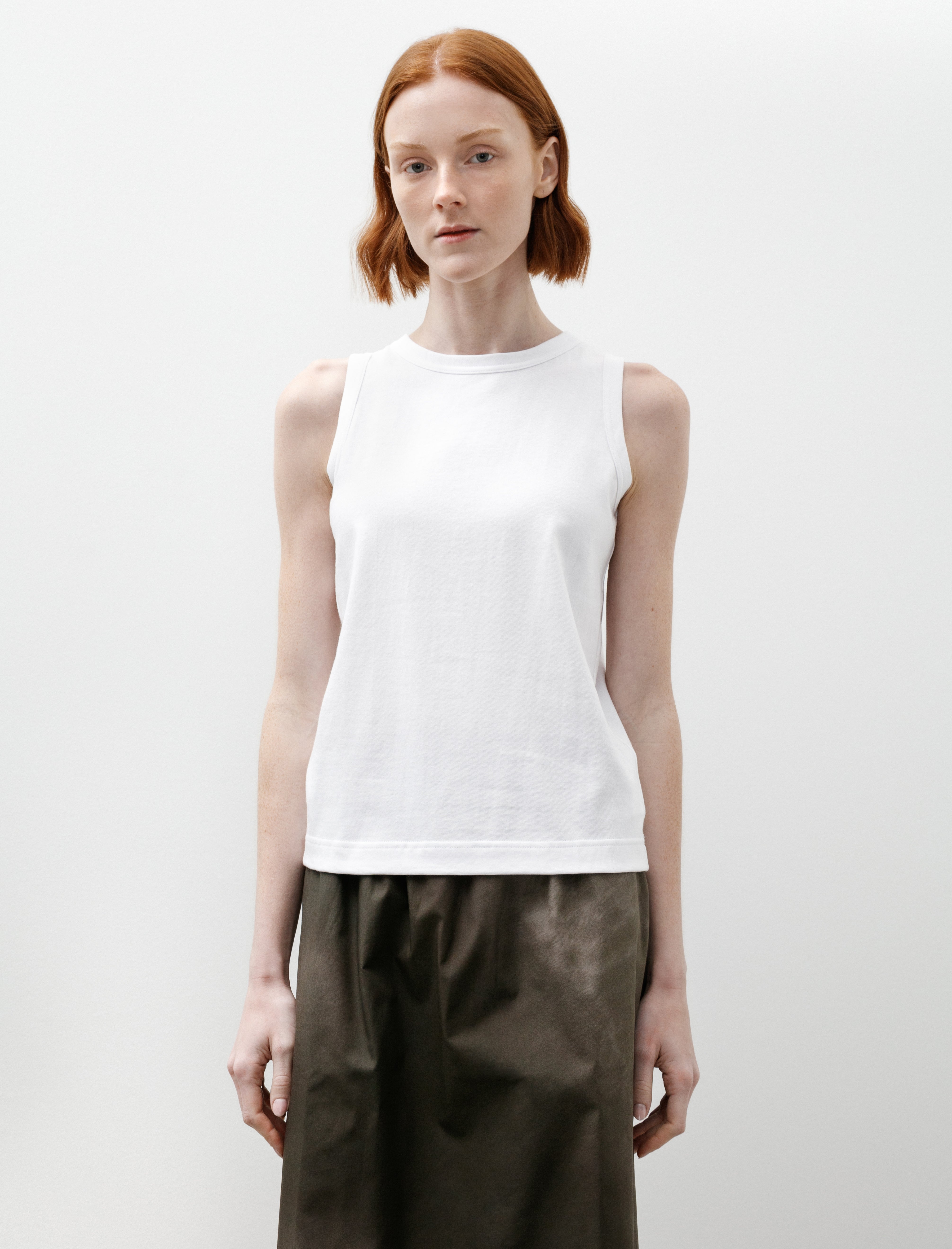 Y's by Yohji Yamamoto Back Line Sleeveless T-Shirt Ivory