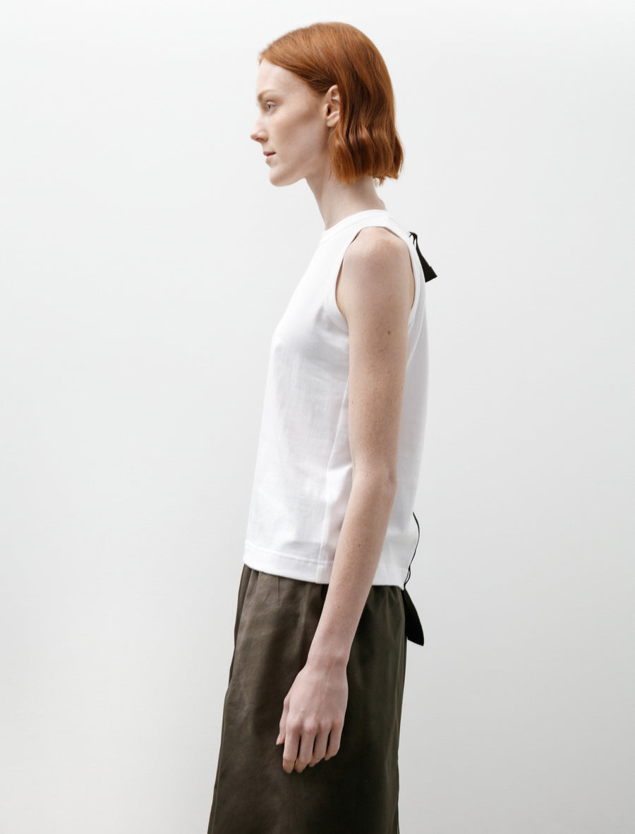 Back Line Sleeveless T-Shirt Ivory - Image 3