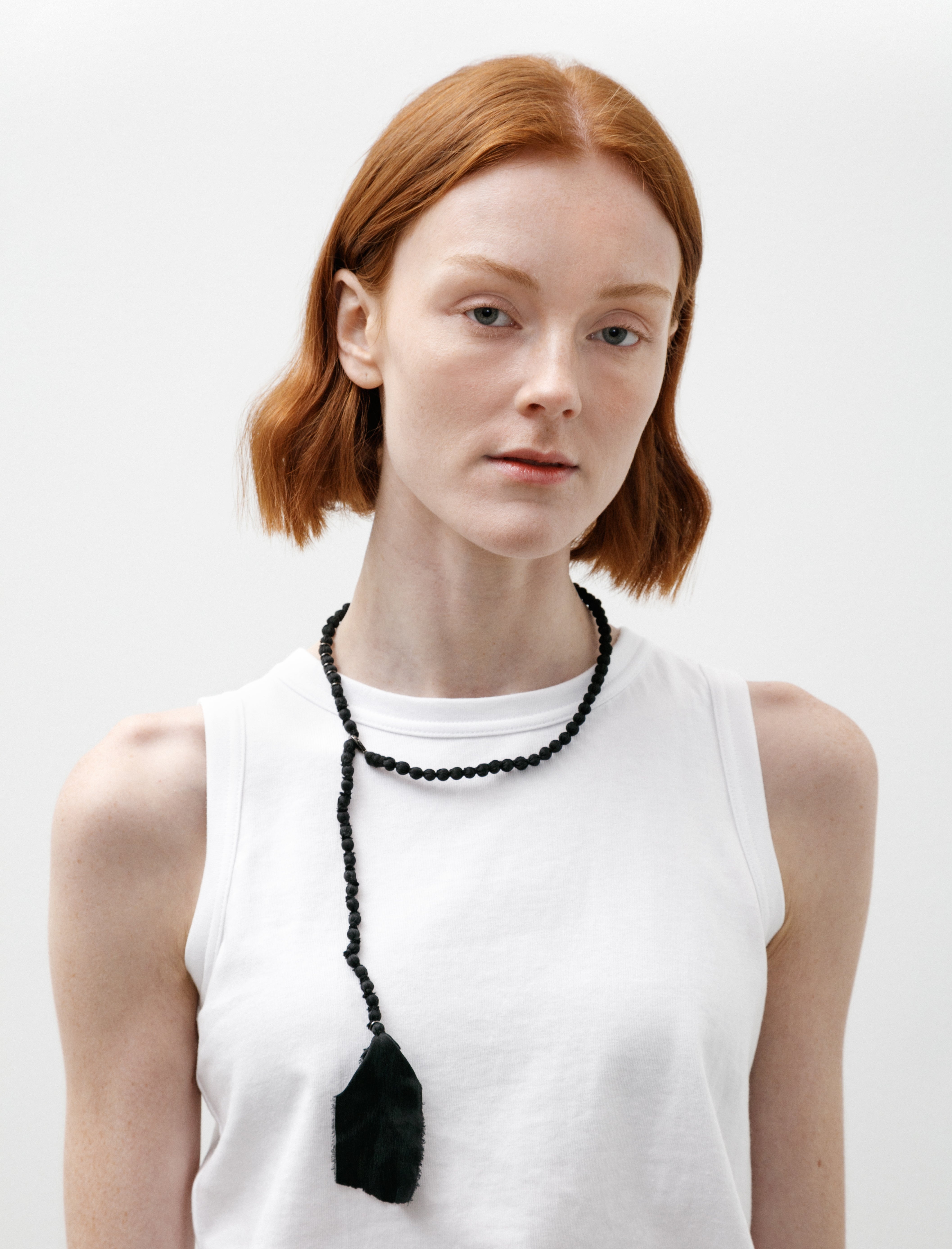 Y's by Yohji Yamamoto Silk Ball Necklace Small Black