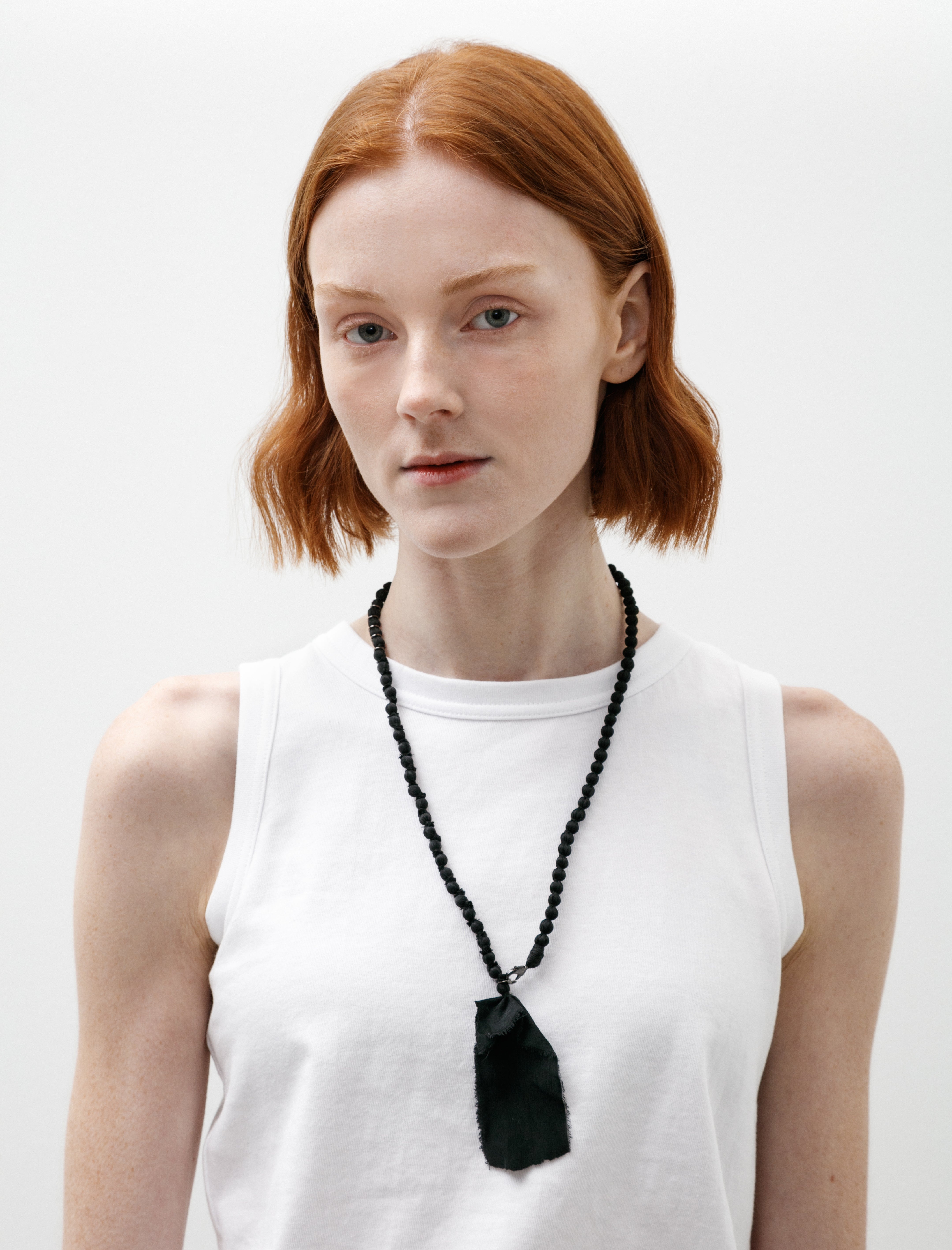 Y's by Yohji Yamamoto Silk Ball Necklace Small Black