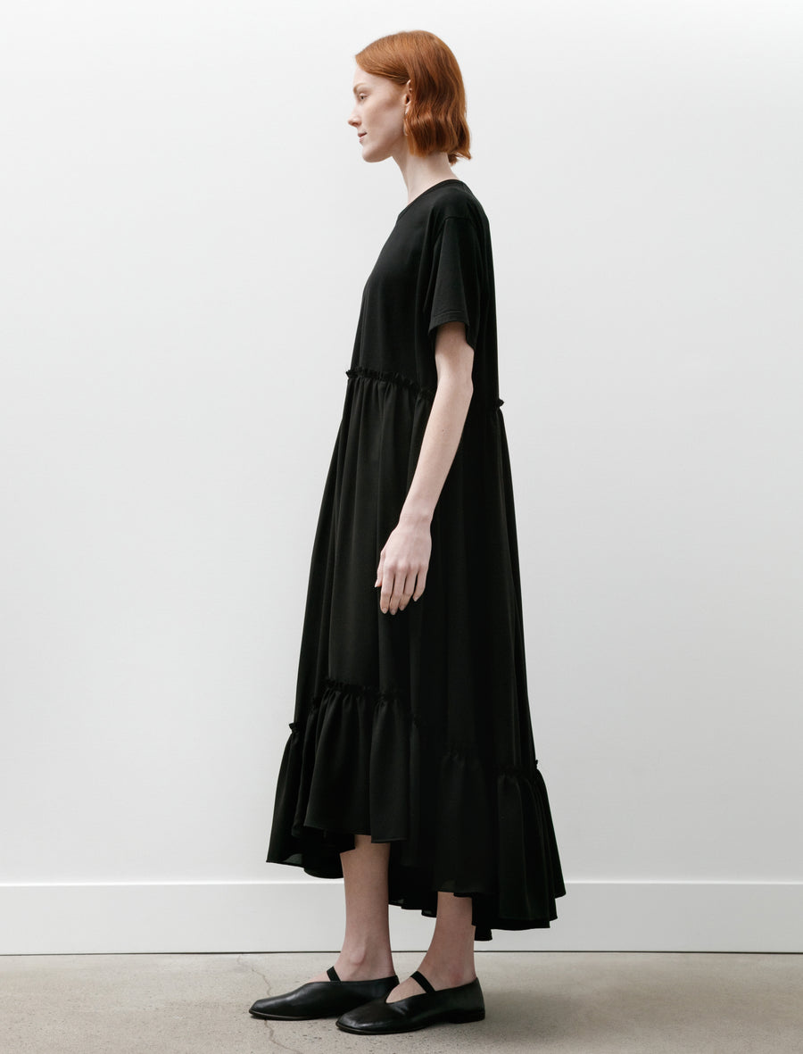 Half Sleeve Combination Dress Black/Black - Image 2