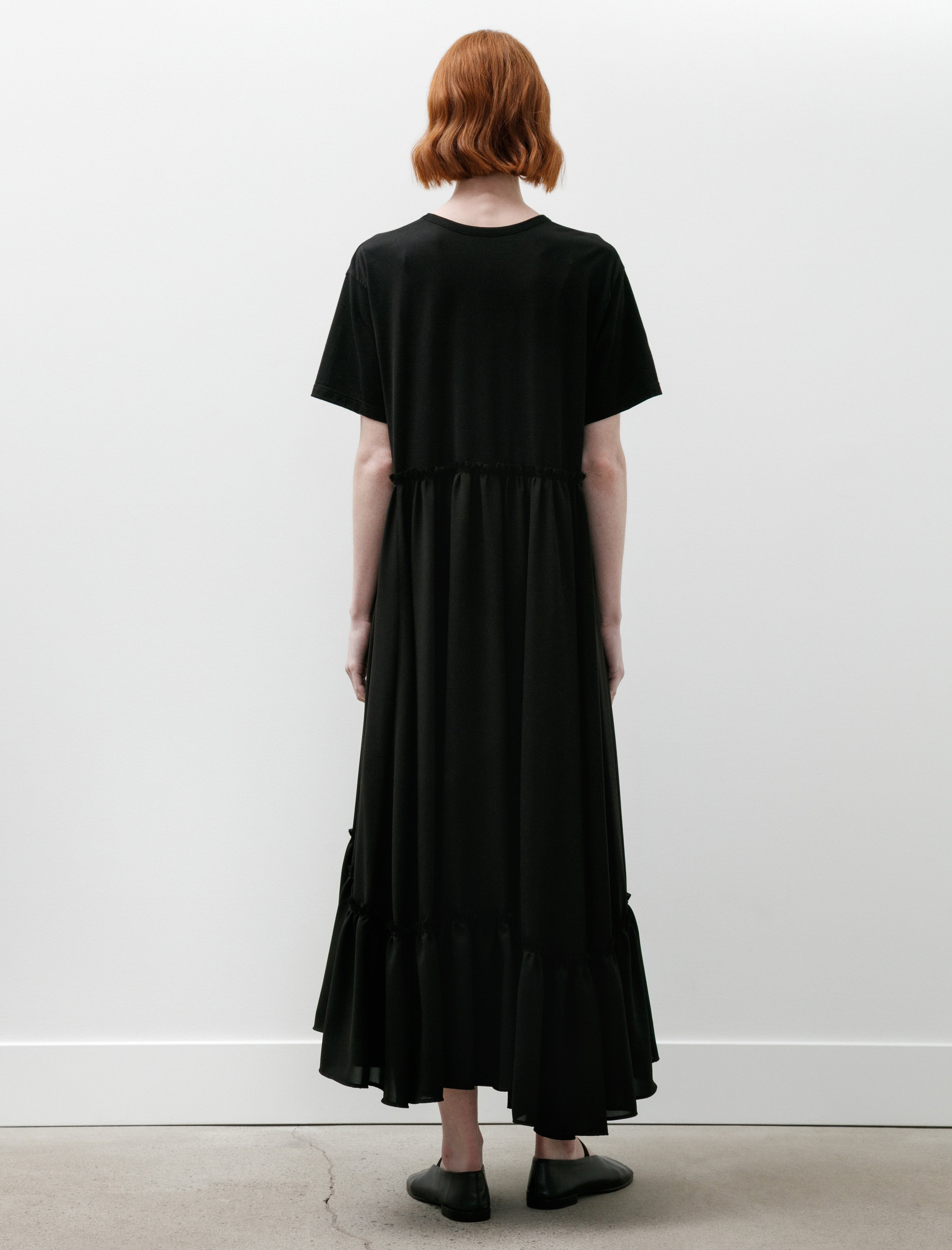 Y's by Yohji Yamamoto Half Sleeve Combination Dress Black/Black