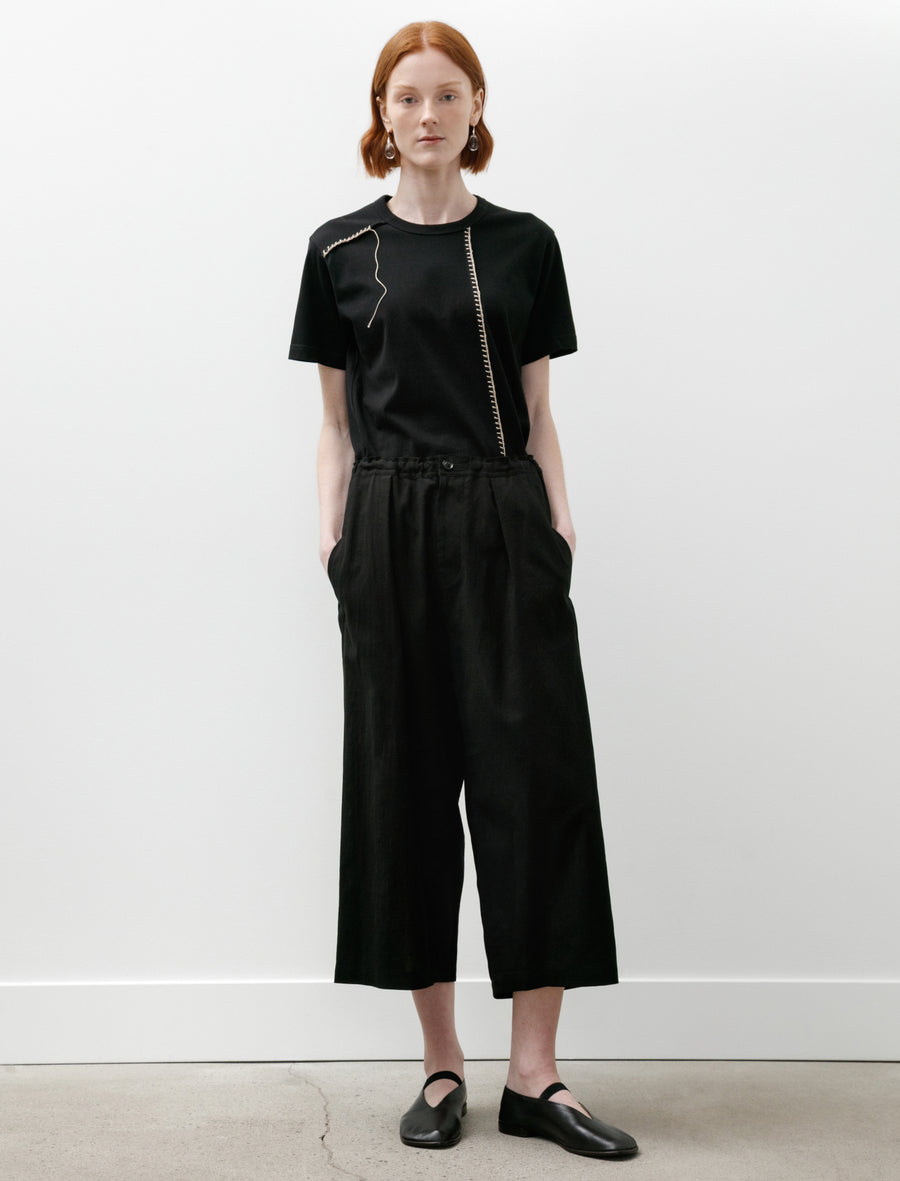 Front Tuck Wide Pants Black - Image 1