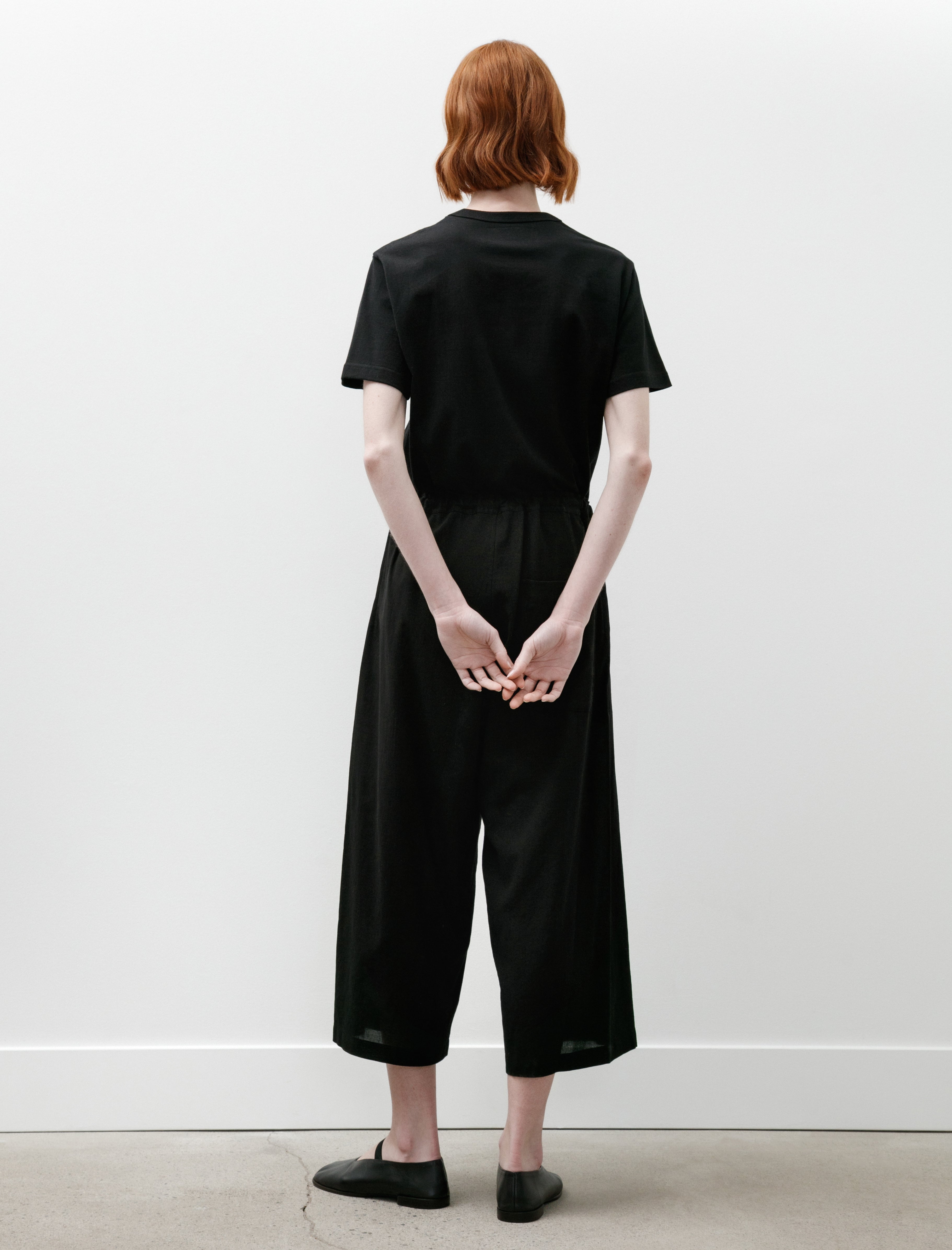Y's by Yohji Yamamoto Front Tuck Wide Pants Black