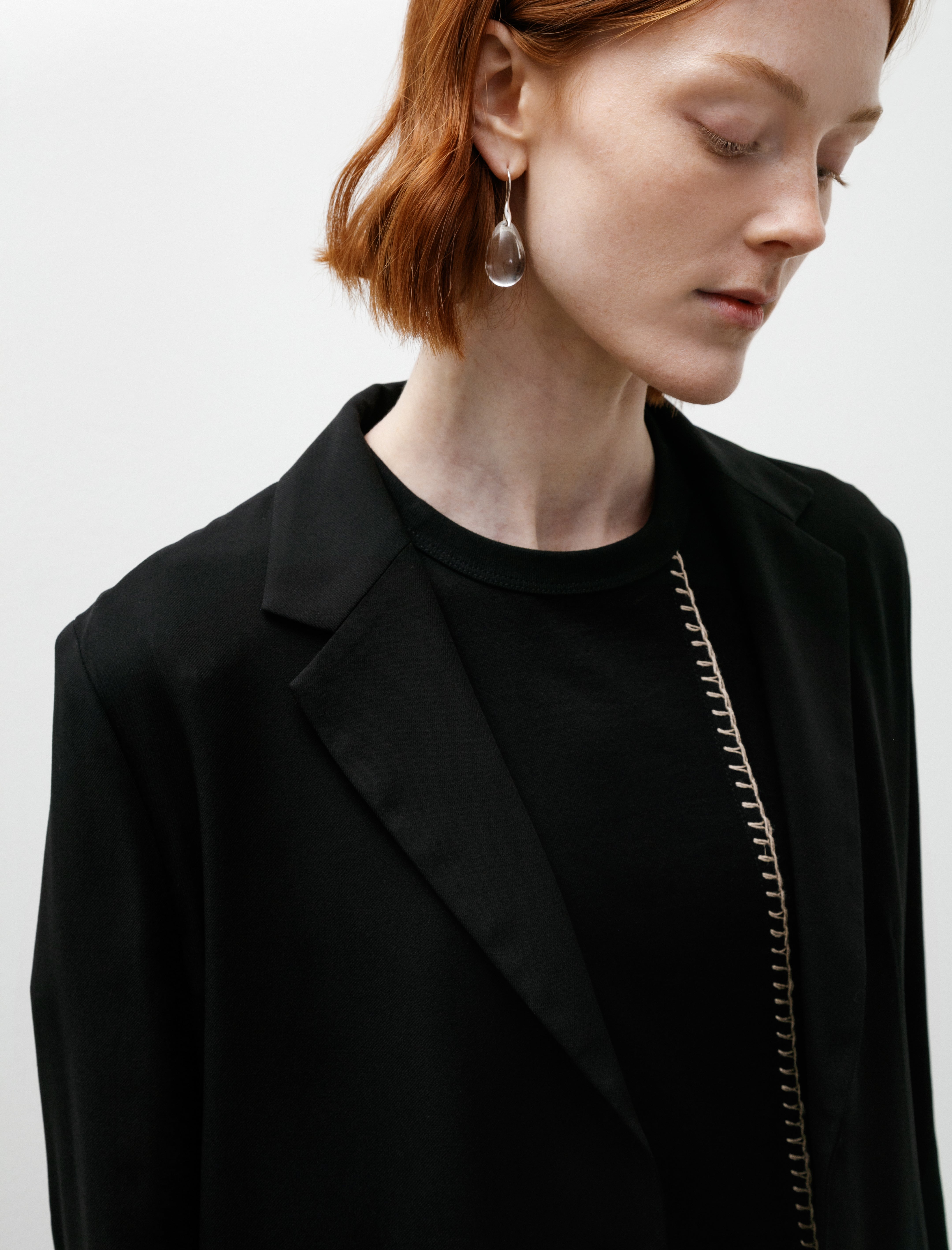Y's by Yohji Yamamoto Double Button Asymmetrical Jacket Black