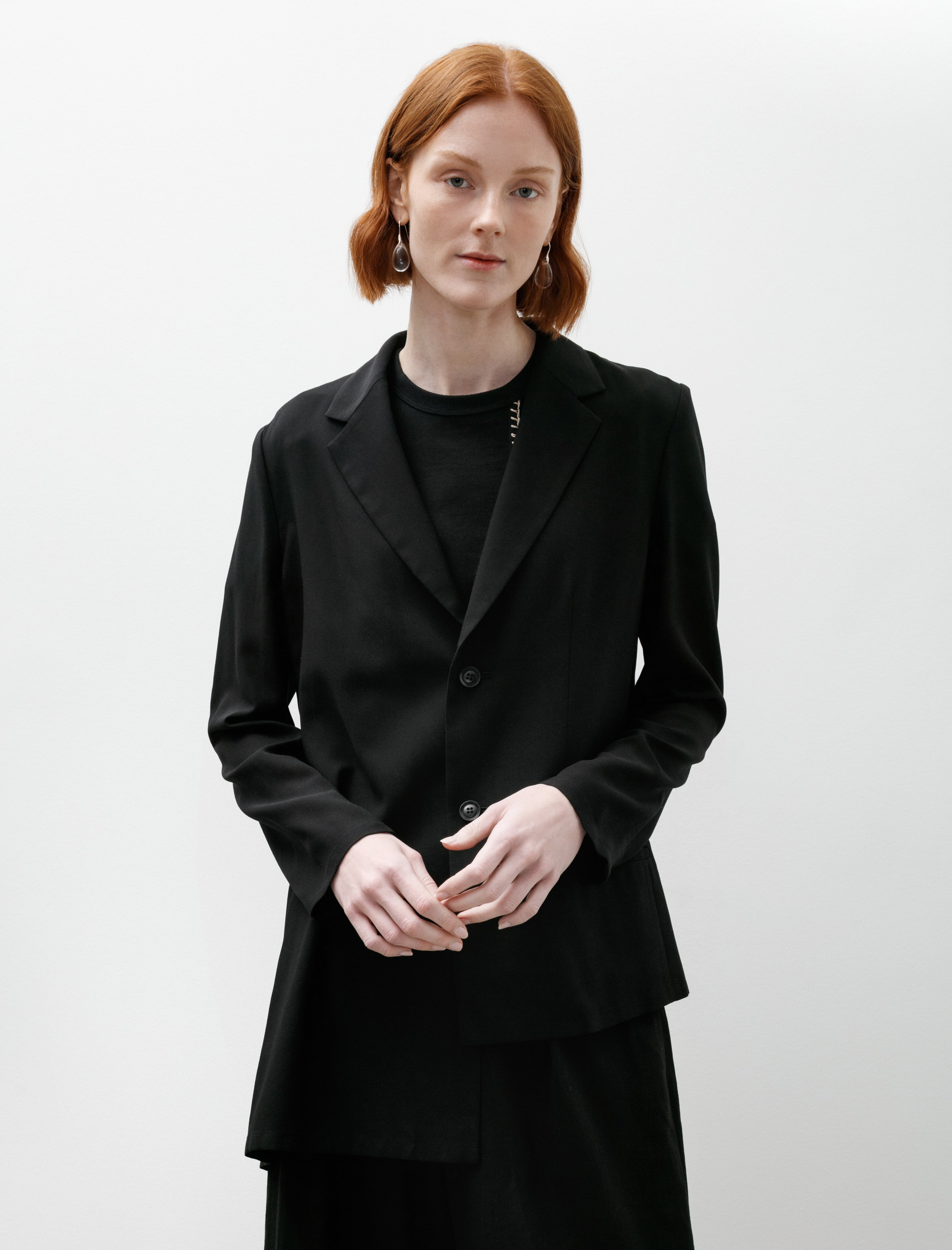 Y's by Yohji Yamamoto Double Button Asymmetrical Jacket Black