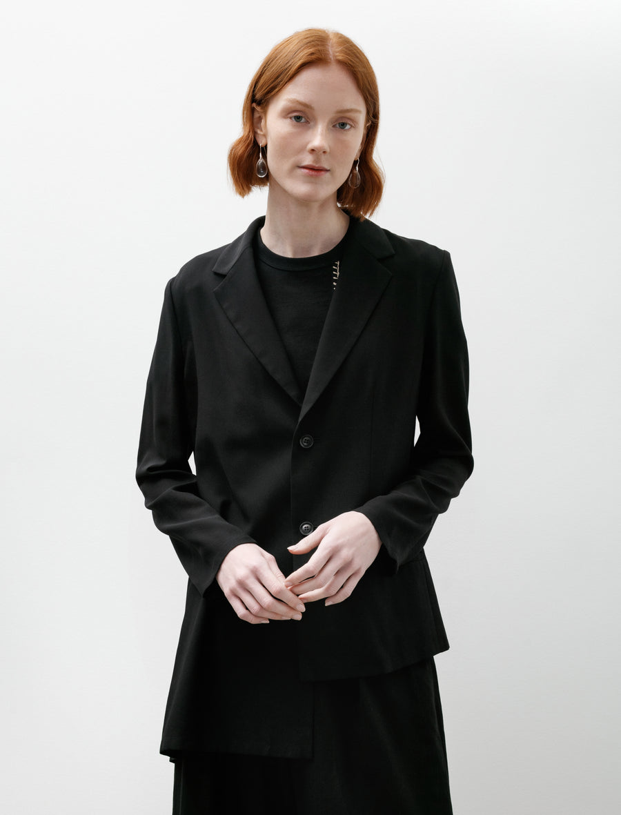 Double Button Asymmetrical Jacket Black - Image 3