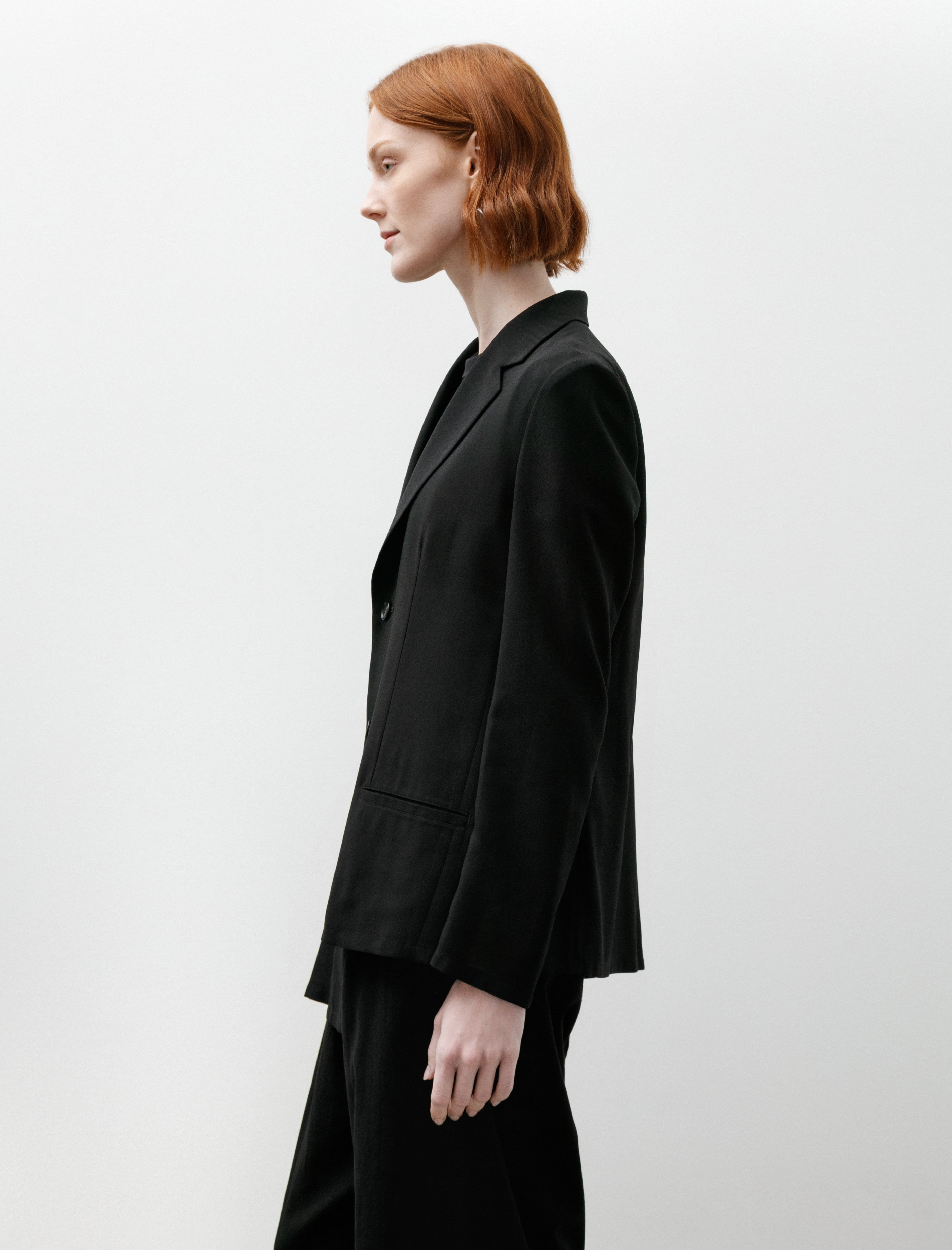 Y's by Yohji Yamamoto Double Button Asymmetrical Jacket Black