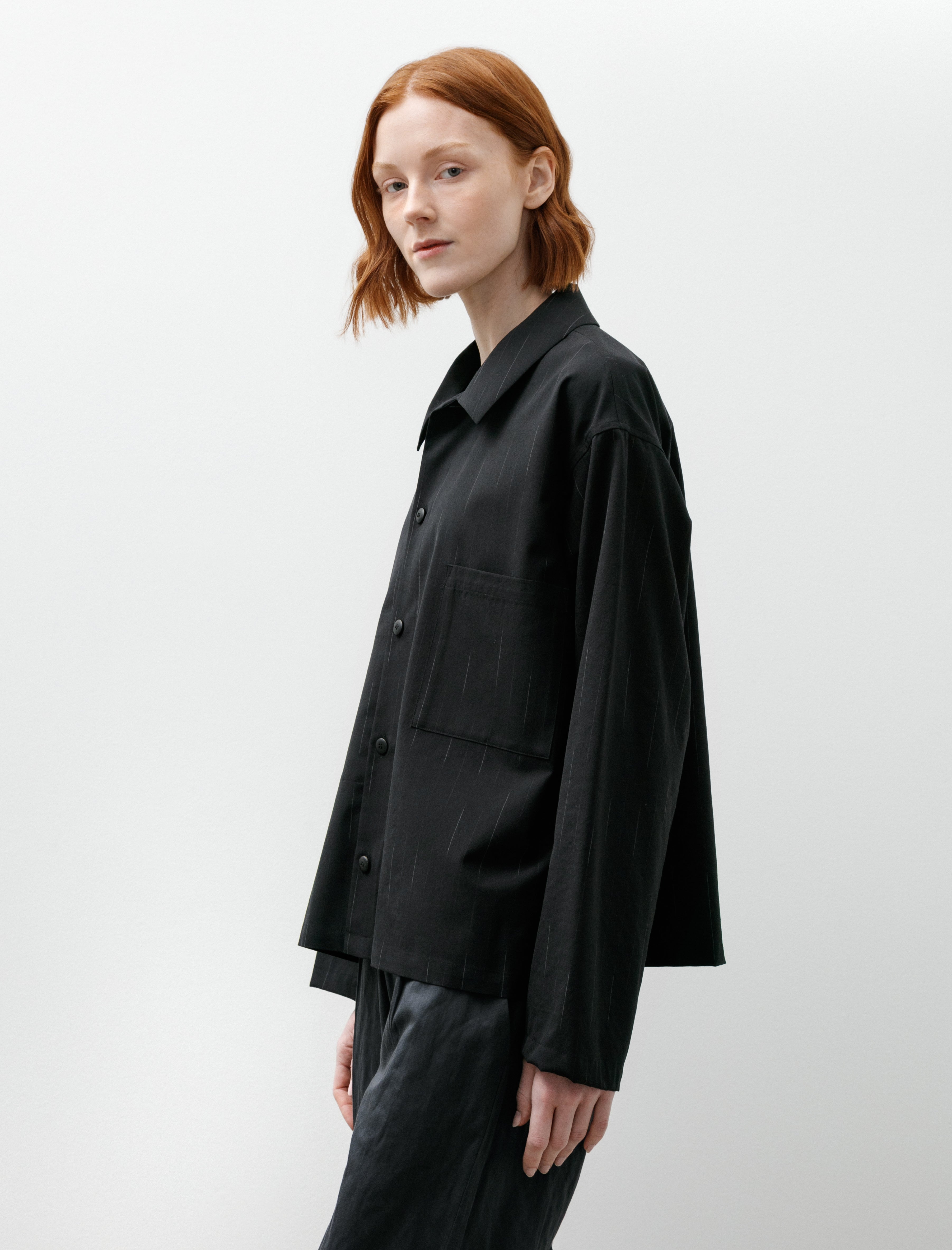 Yoko Sakamoto Work Blouse Wool Black