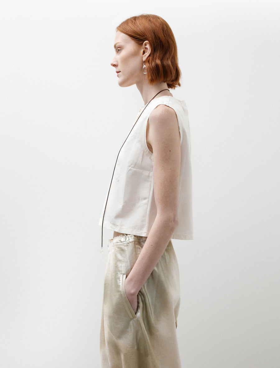 Square Top Flower Jacquard Off White - Image 3