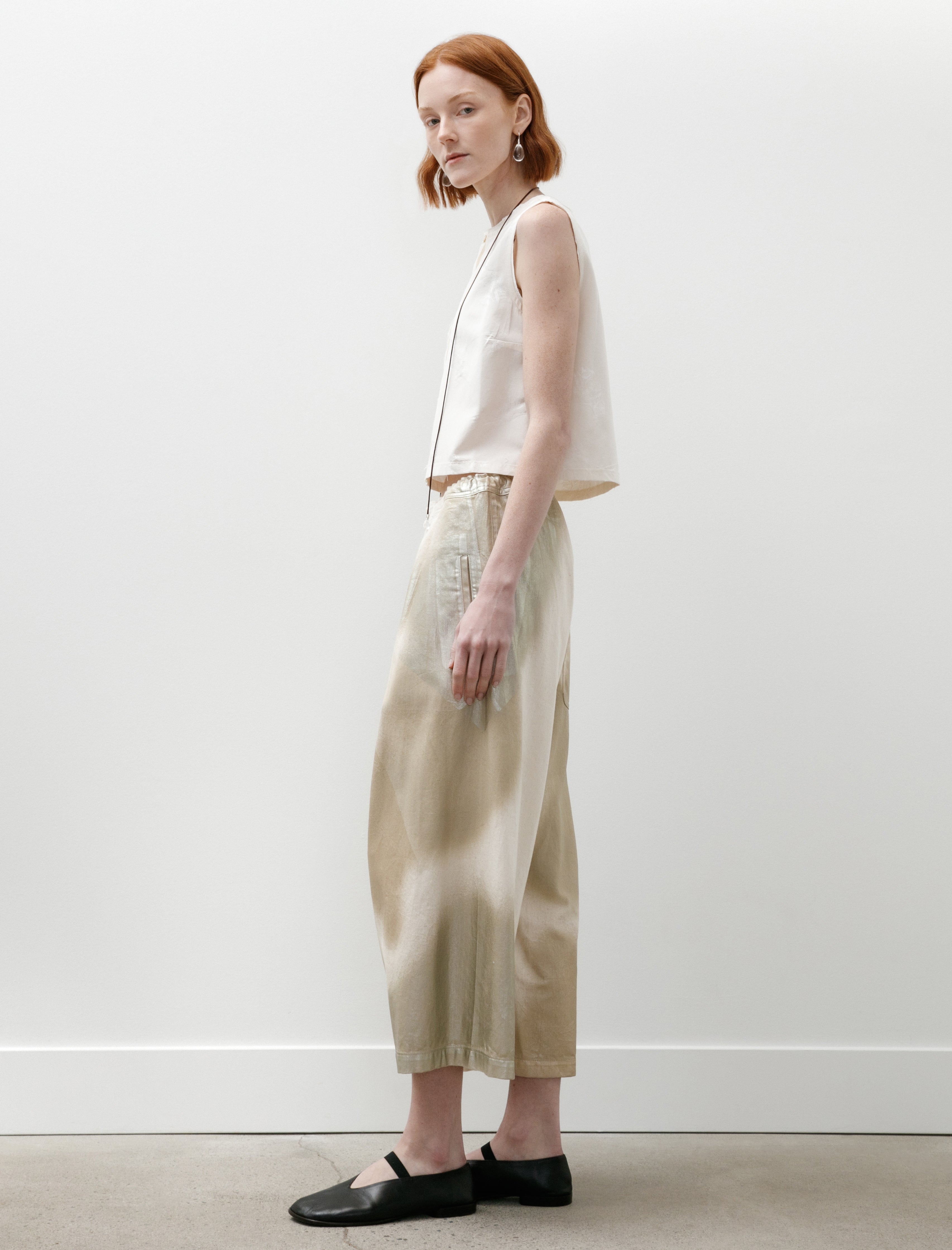 Y's by Yohji Yamamoto Front Tuck Wide Pants Ivory – Neighbour