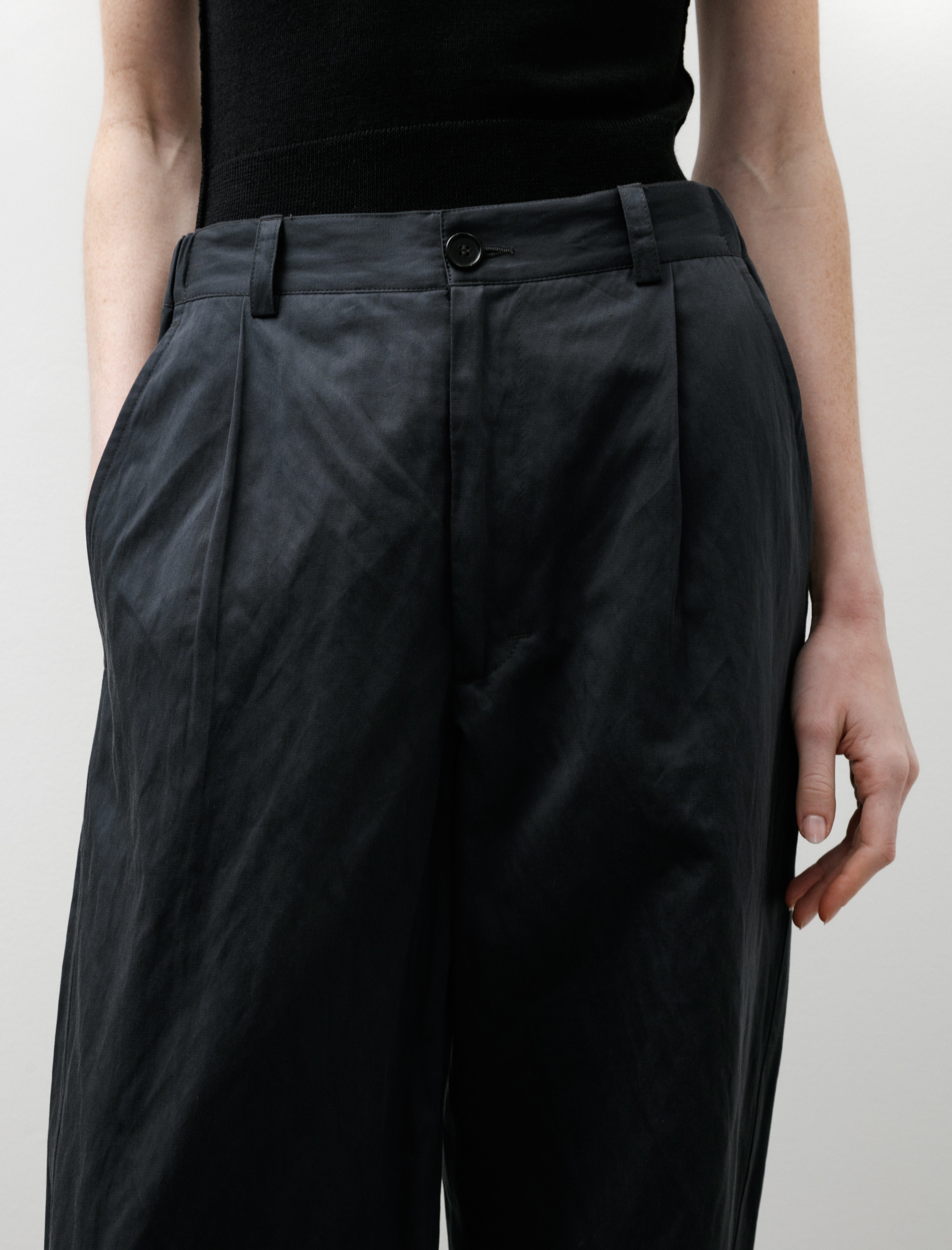 Wanze Easy Trouser Cotton Metal Midnight