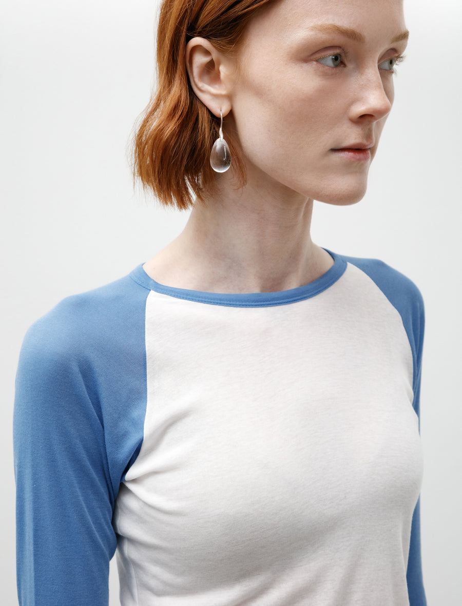 Auralee Super High Gauge Sheer Rib Raglan White Blue – Neighbour