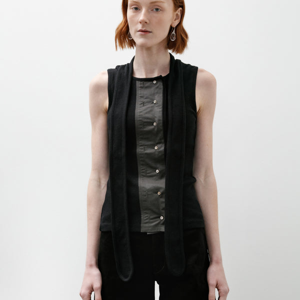 LEMAIRE タンクトップ　BLACK Lemaire Asymmetrical Fitted Top Black – Neighbour