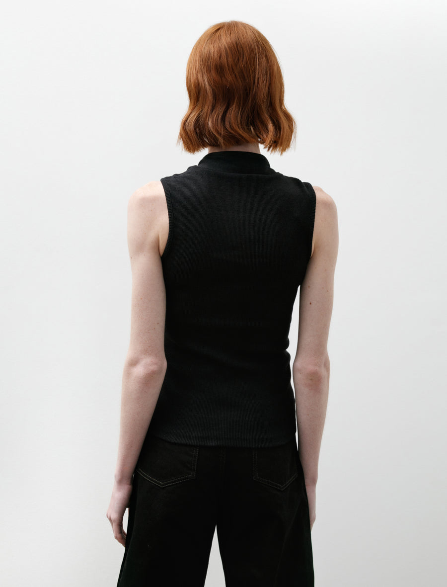 LEMAIRE タンクトップ　BLACK TANK TOP IN JERSEY - Squid Ink - Rib Jersey - Men | LEMAIRE