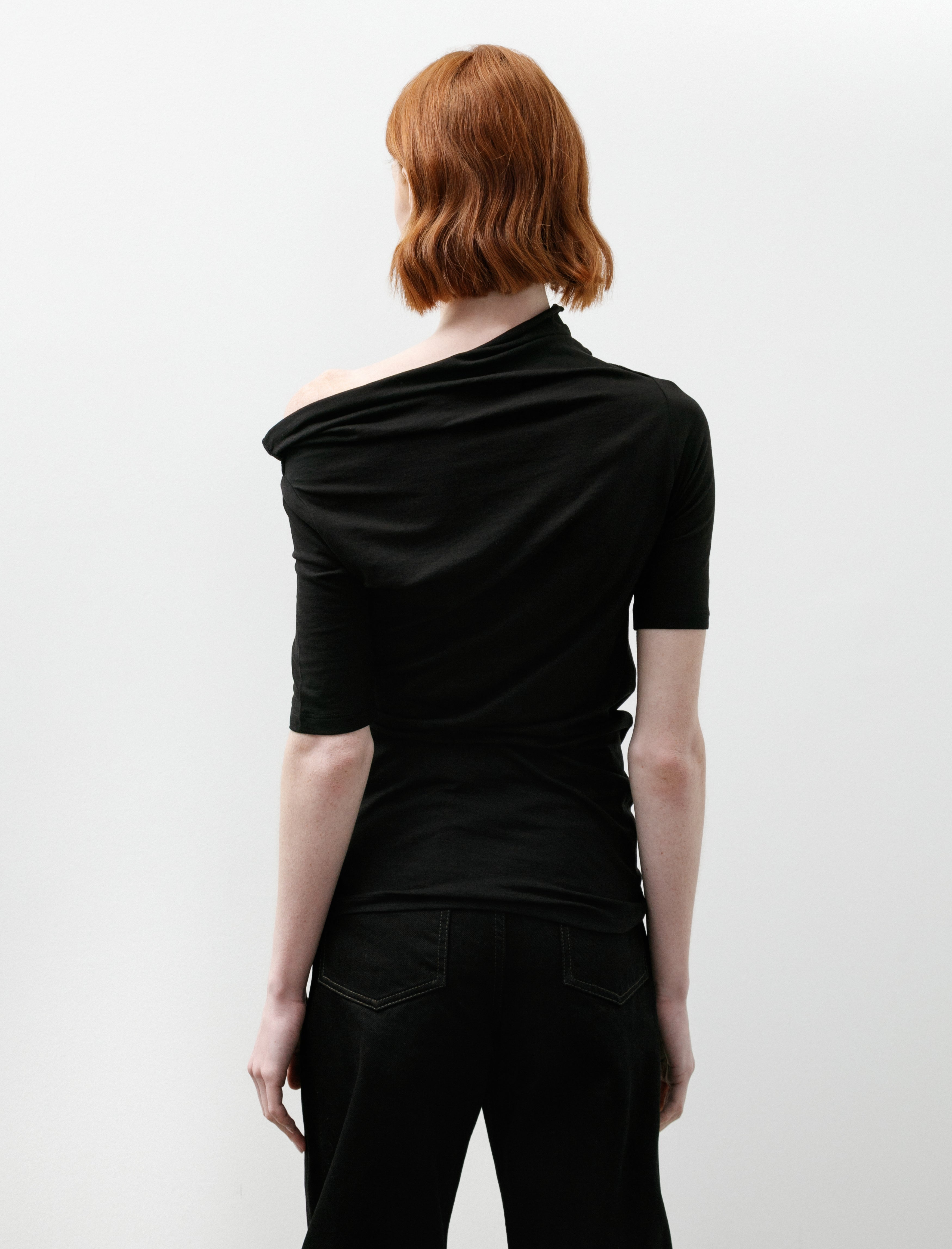 Lemaire Short Sleeve Twisted Top Black