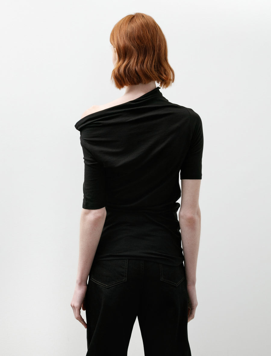 Short Sleeve Twisted Top Black - Image 4