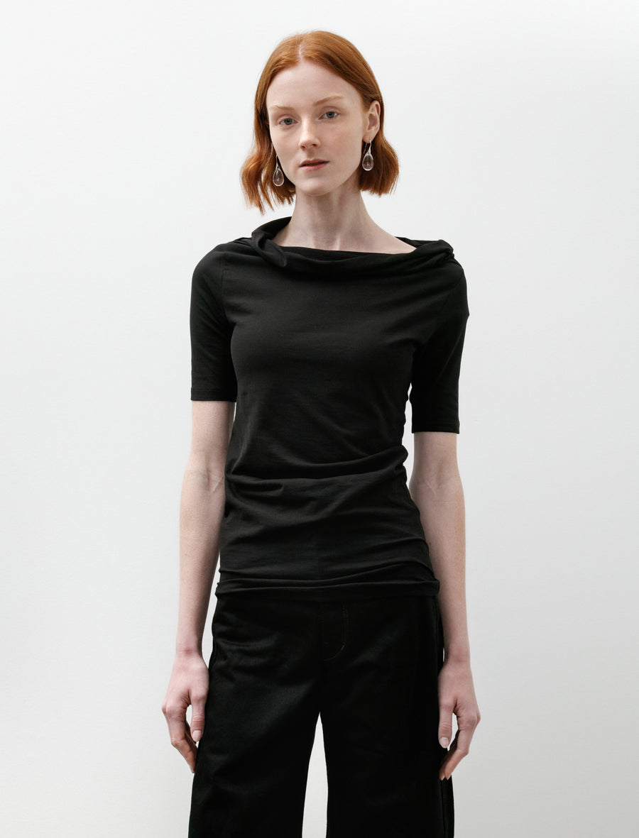 Short Sleeve Twisted Top Black - Image 5