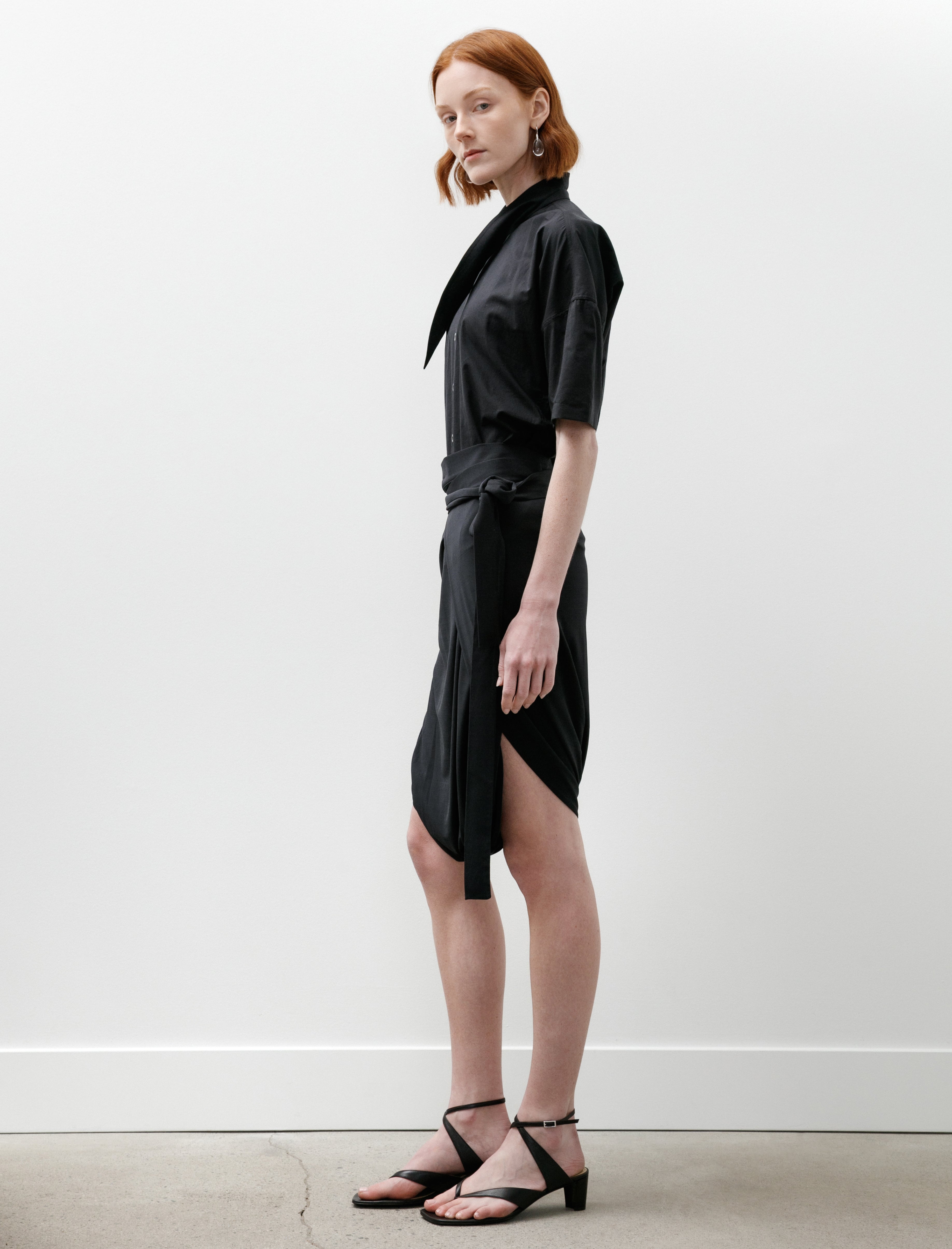 Lemaire Soft Wrap Skirt Charcoal