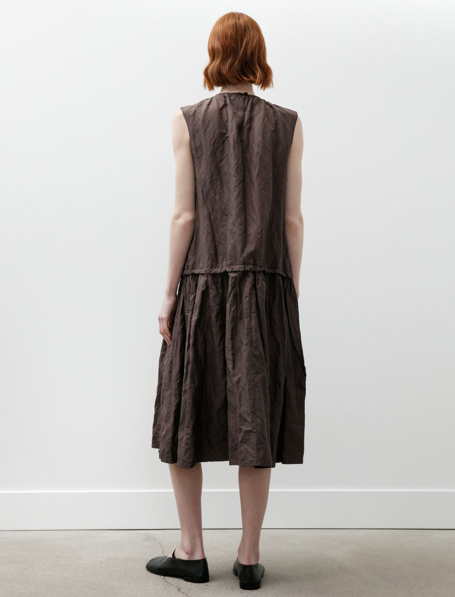 Full Body Gathered Dress Cotton Nylon Metal Prune - Image 3