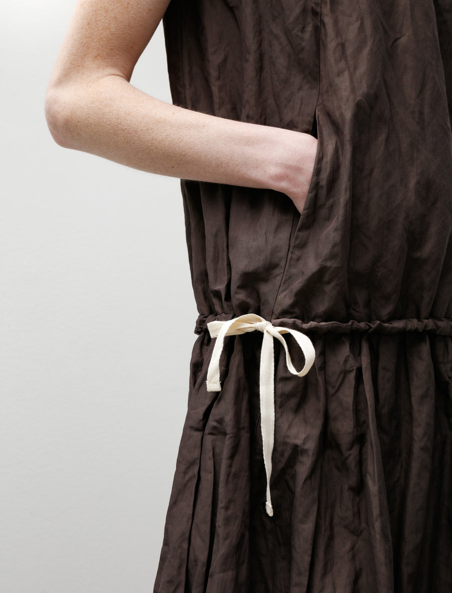 Full Body Gathered Dress Cotton Nylon Metal Prune - Image 4