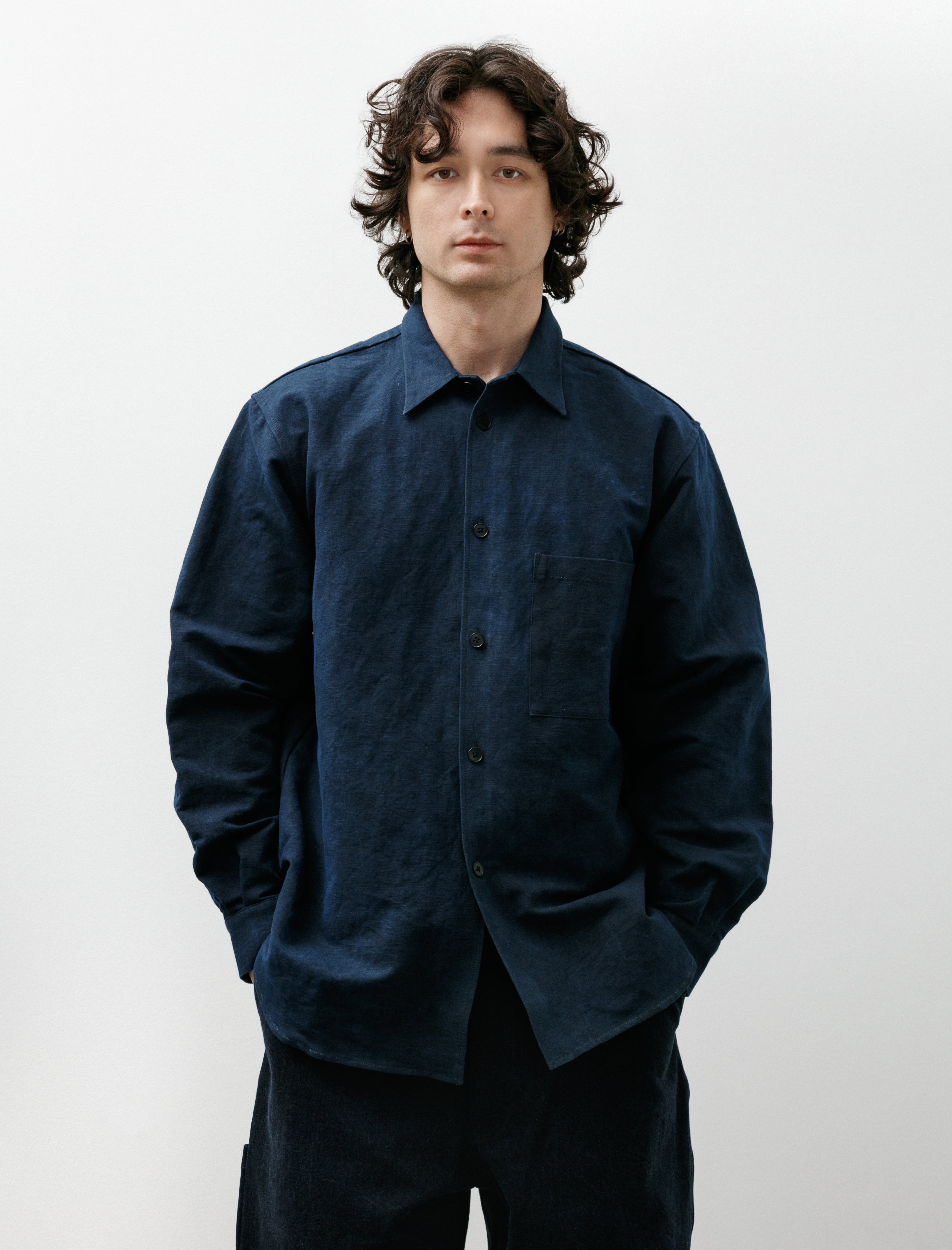 MAN-TLE R20 Shirt-8 Weather Shirt W/PKT Sumi Indigo Hemp