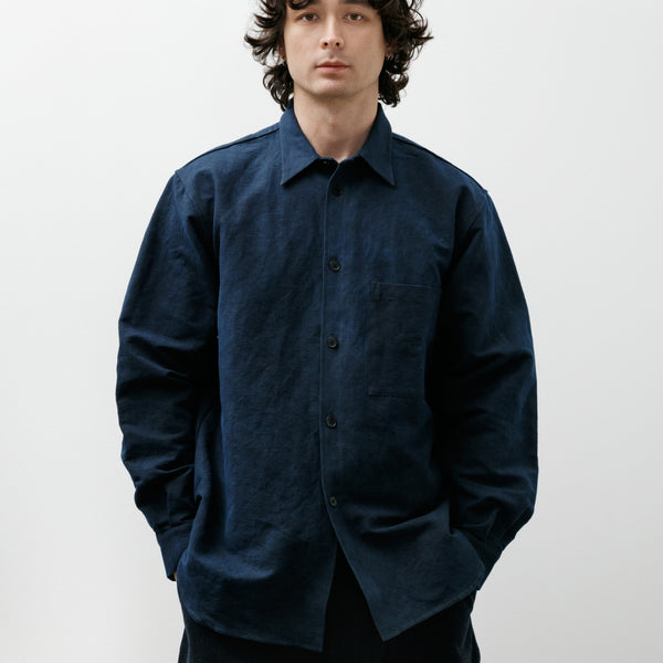 MAN-TLE R20 Shirt-8 Weather Shirt W/PKT Sumi Indigo Hemp – Neighbour