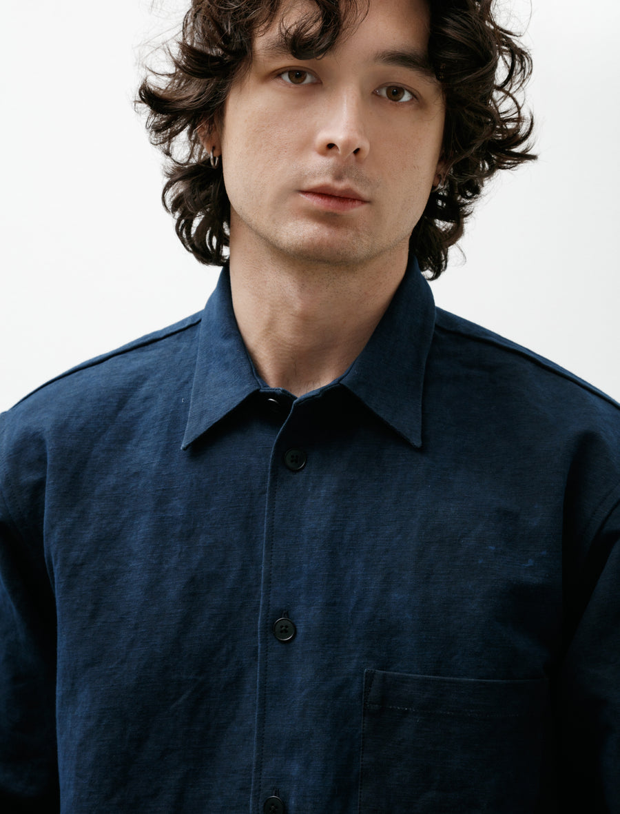 R20 Shirt-8 Weather Shirt W/PKT Sumi Indigo Hemp - Image 4