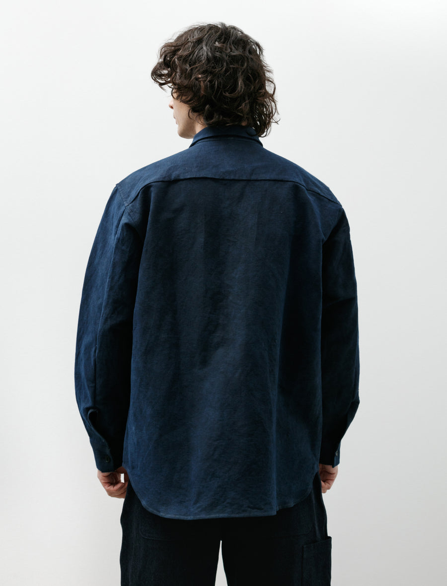 R20 Shirt-8 Weather Shirt W/PKT Sumi Indigo Hemp - Image 2