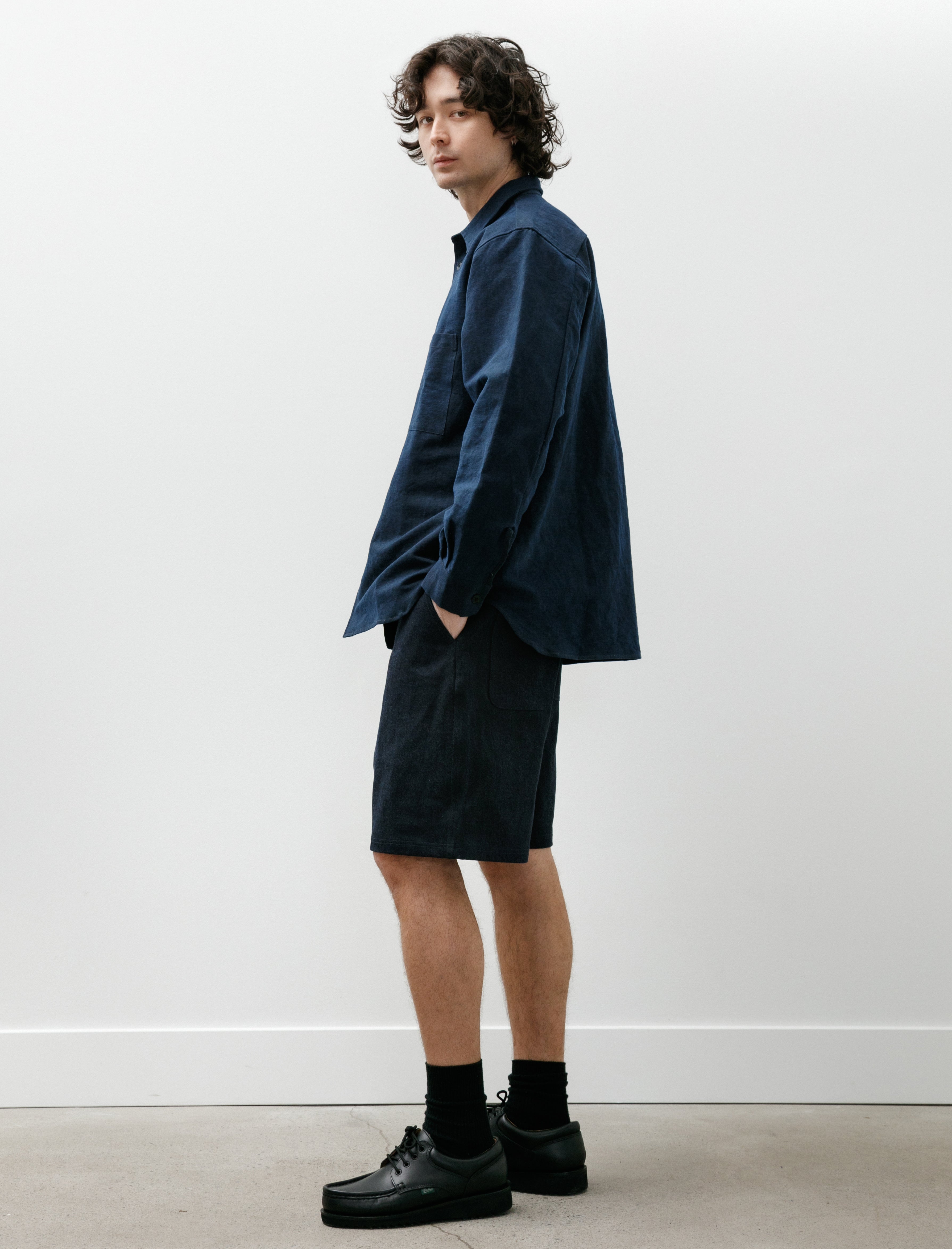 MAN-TLE R20 Shirt-8 Weather Shirt W/PKT Sumi Indigo Hemp