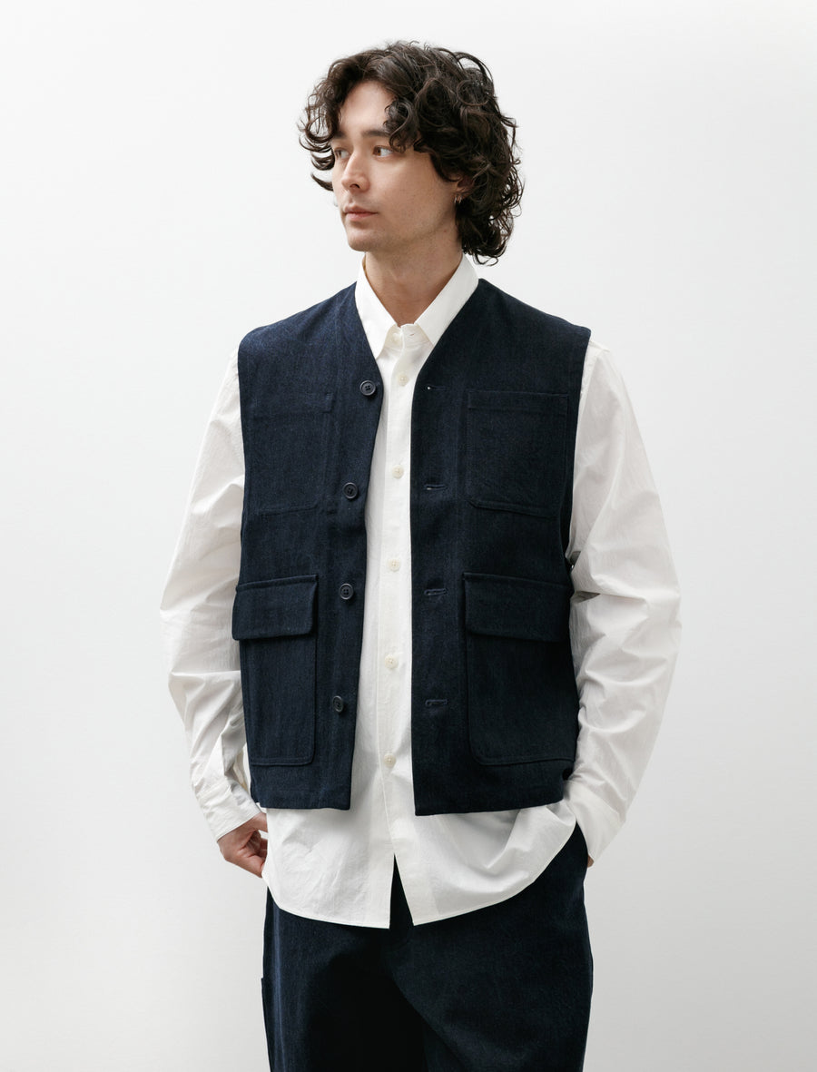 R20 Jebok-5 Vest Blue Sumi Organic Denim - Image 4