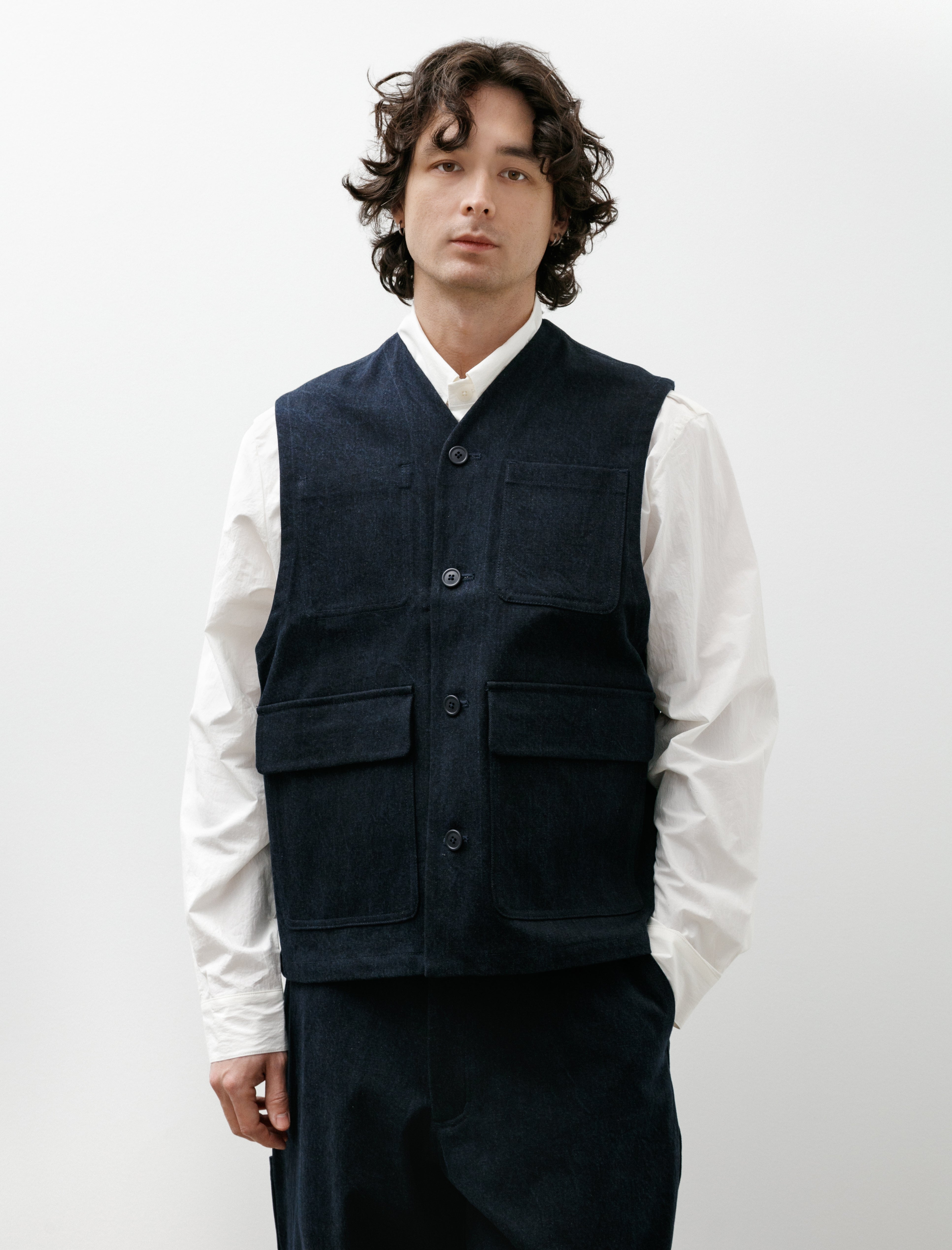 MAN-TLE R20 Jebok-5 Vest Blue Sumi Organic Denim