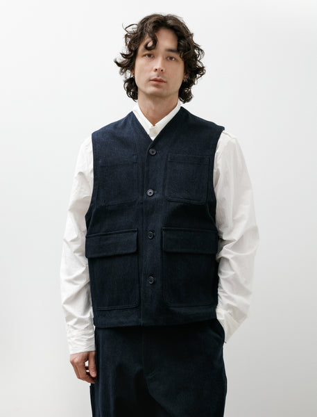 MAN-TLE R20 Jebok-5 Vest Blue Sumi Organic Denim – Neighbour