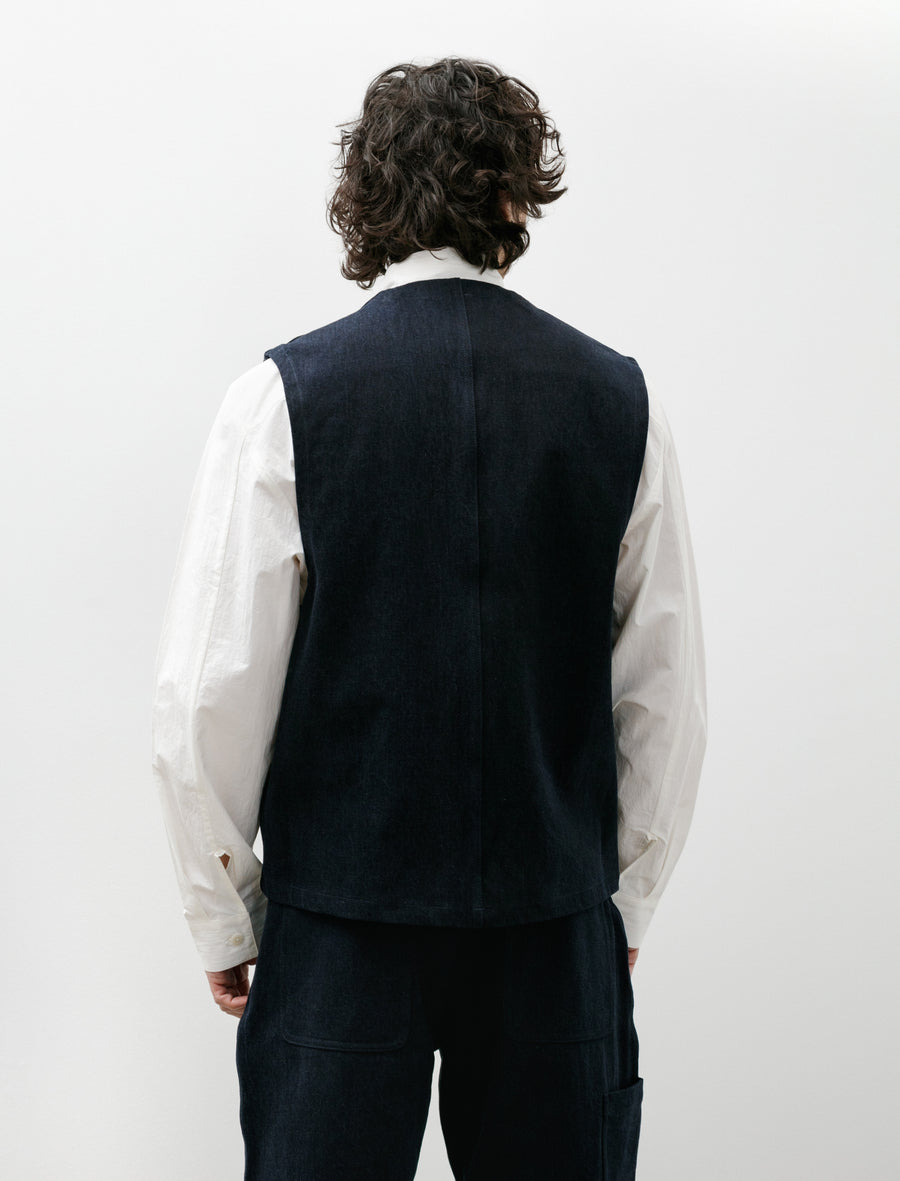 R20 Jebok-5 Vest Blue Sumi Organic Denim - Image 2