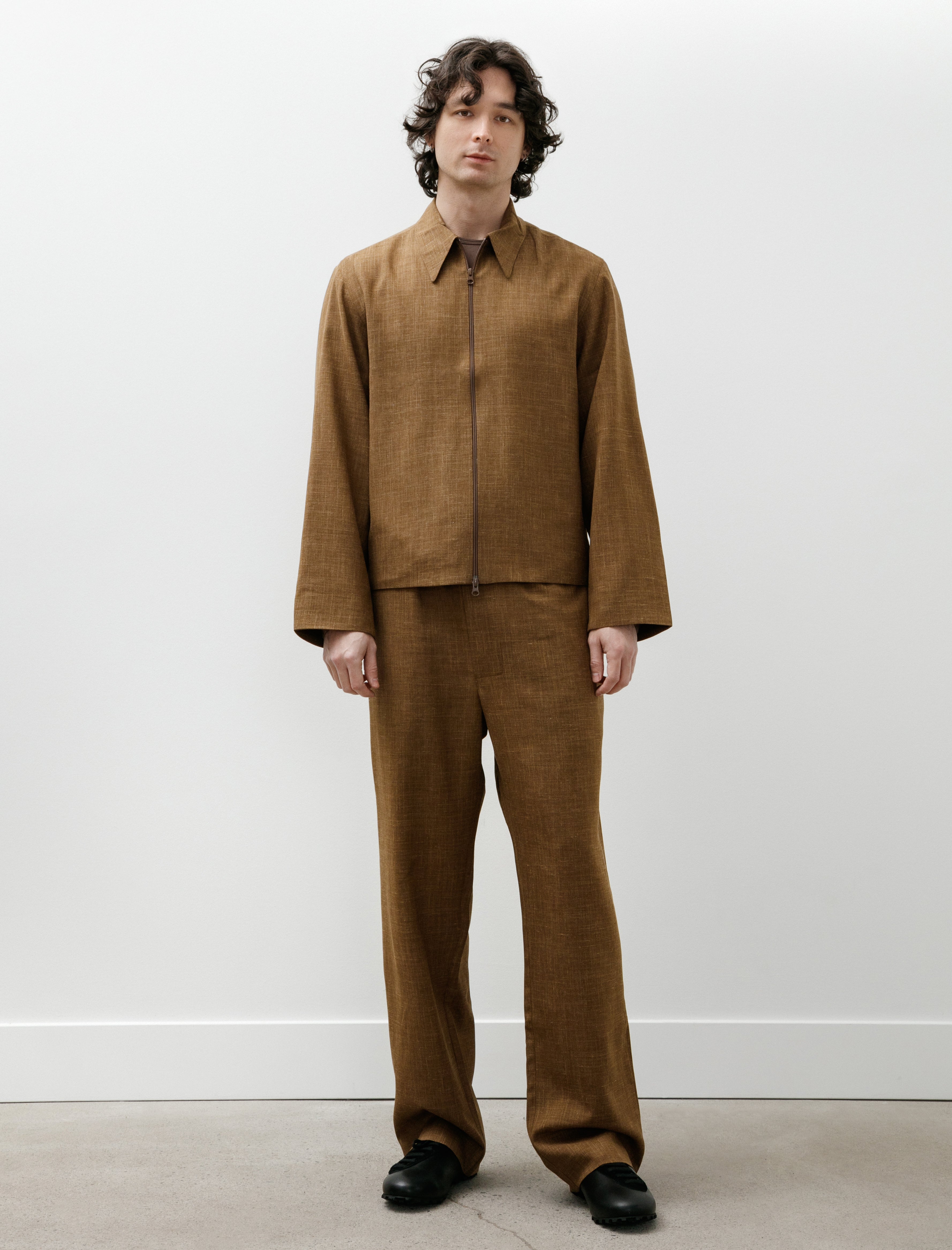 Gabriela Coll No.288 Summer Wool Drawstring Trousers Camel