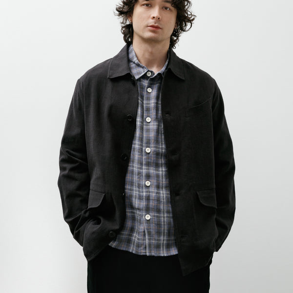 Conkers Field Shirt Ramie Charcoal – Neighbour