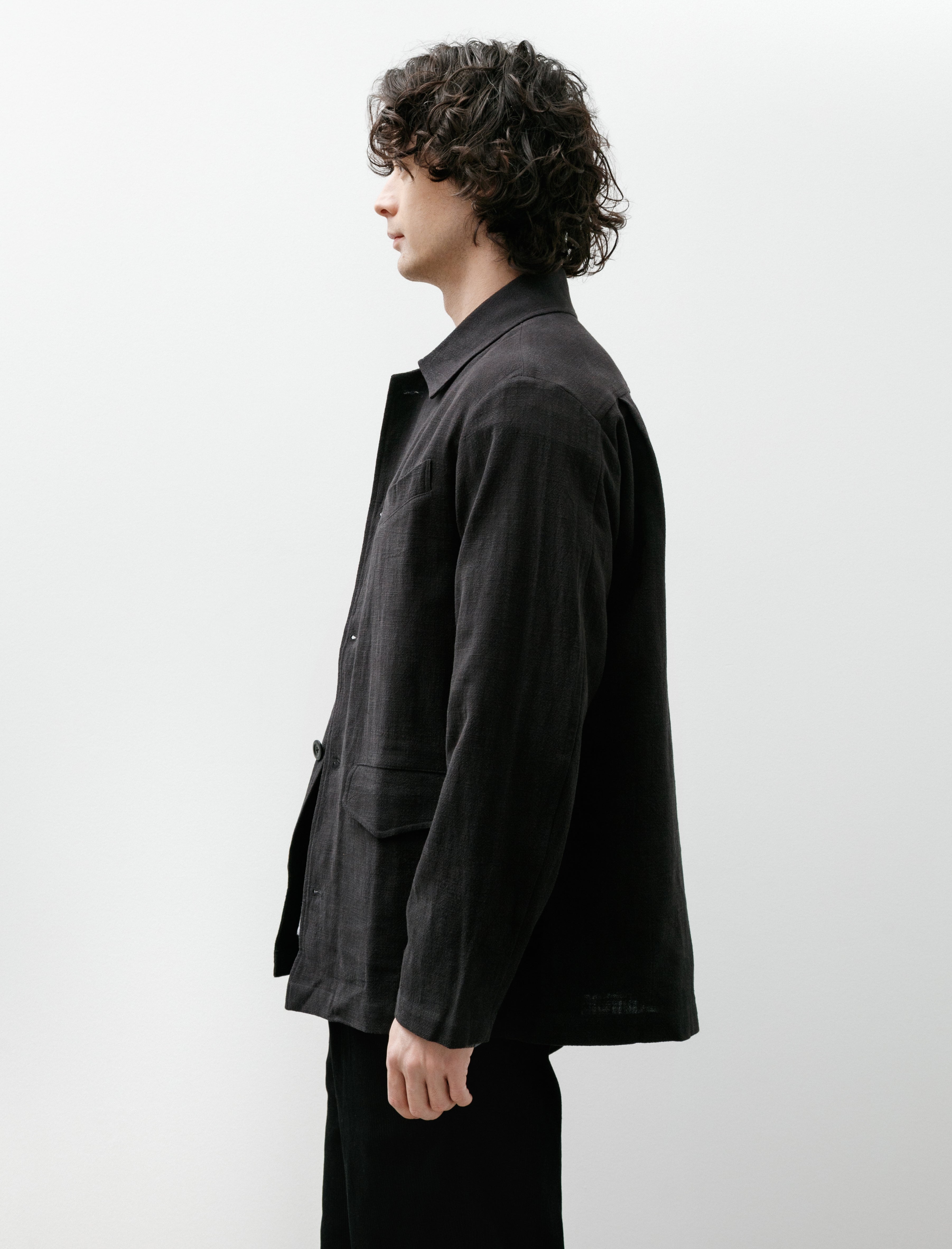 Conkers Field Shirt Ramie Charcoal