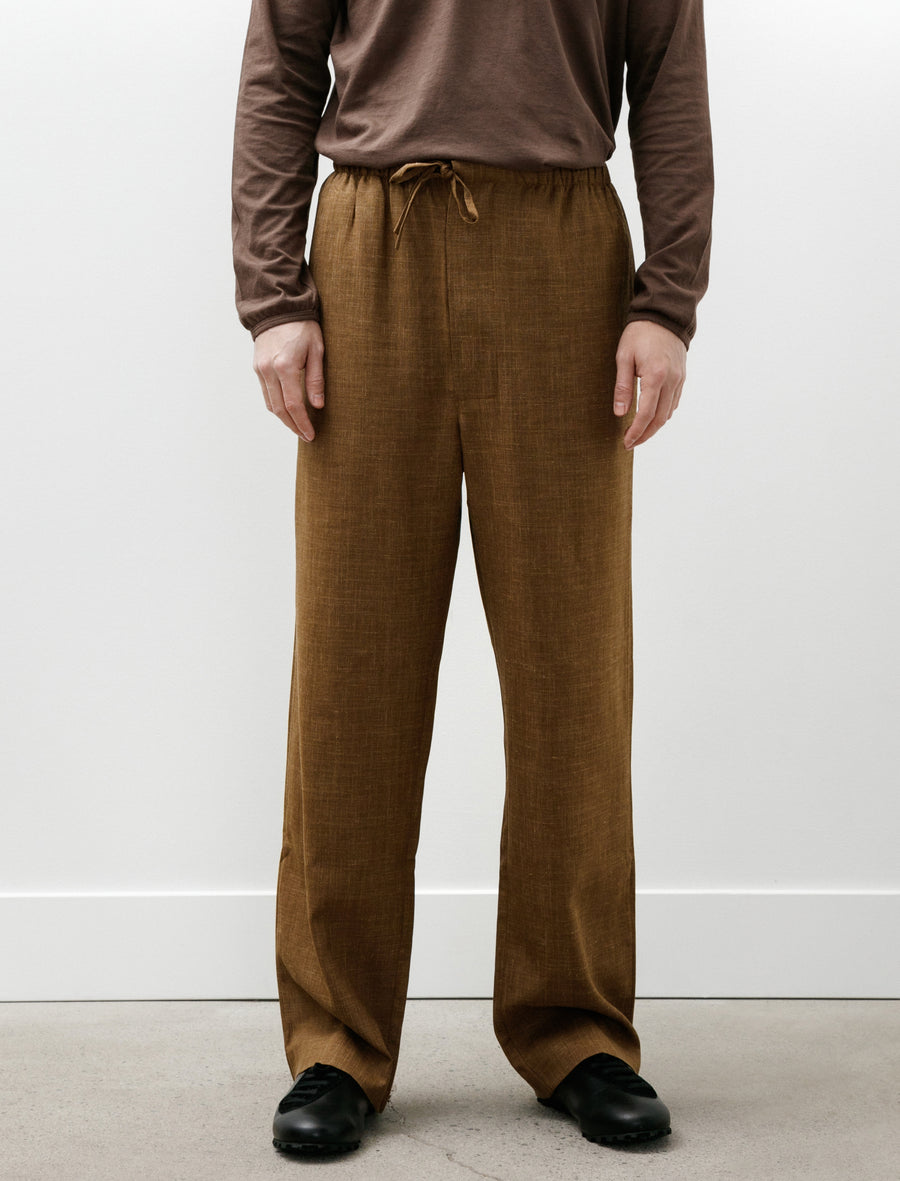 No.288 Summer Wool Drawstring Trousers Camel - Image 4