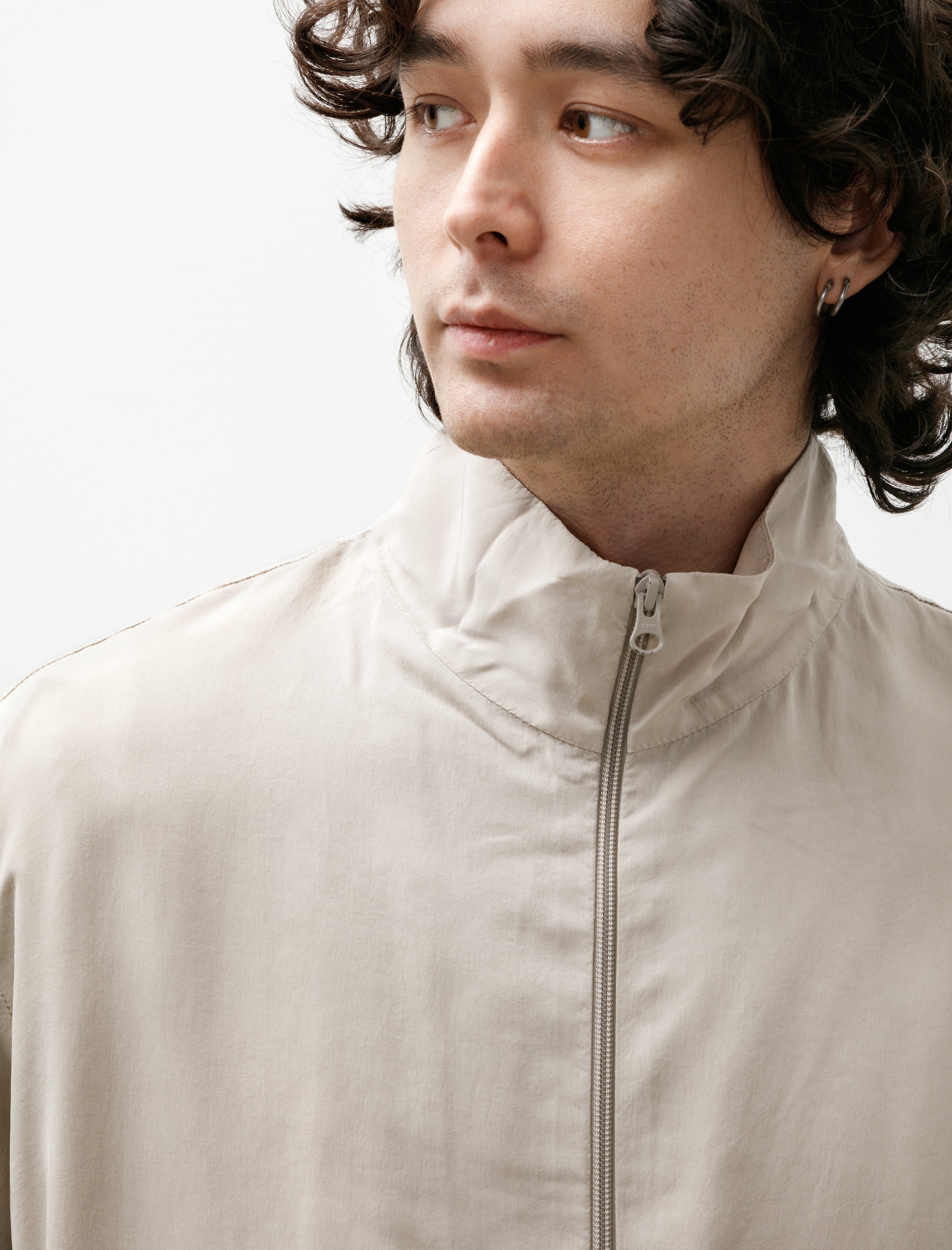 Gabriela Coll No.261 Cupro Doubled Zipper Jacket Stone