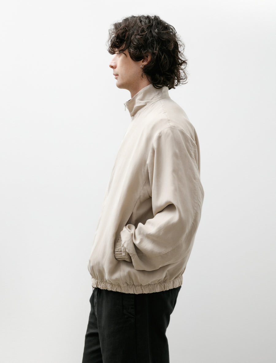 No.261 Cupro Doubled Zipper Jacket Stone - Image 3
