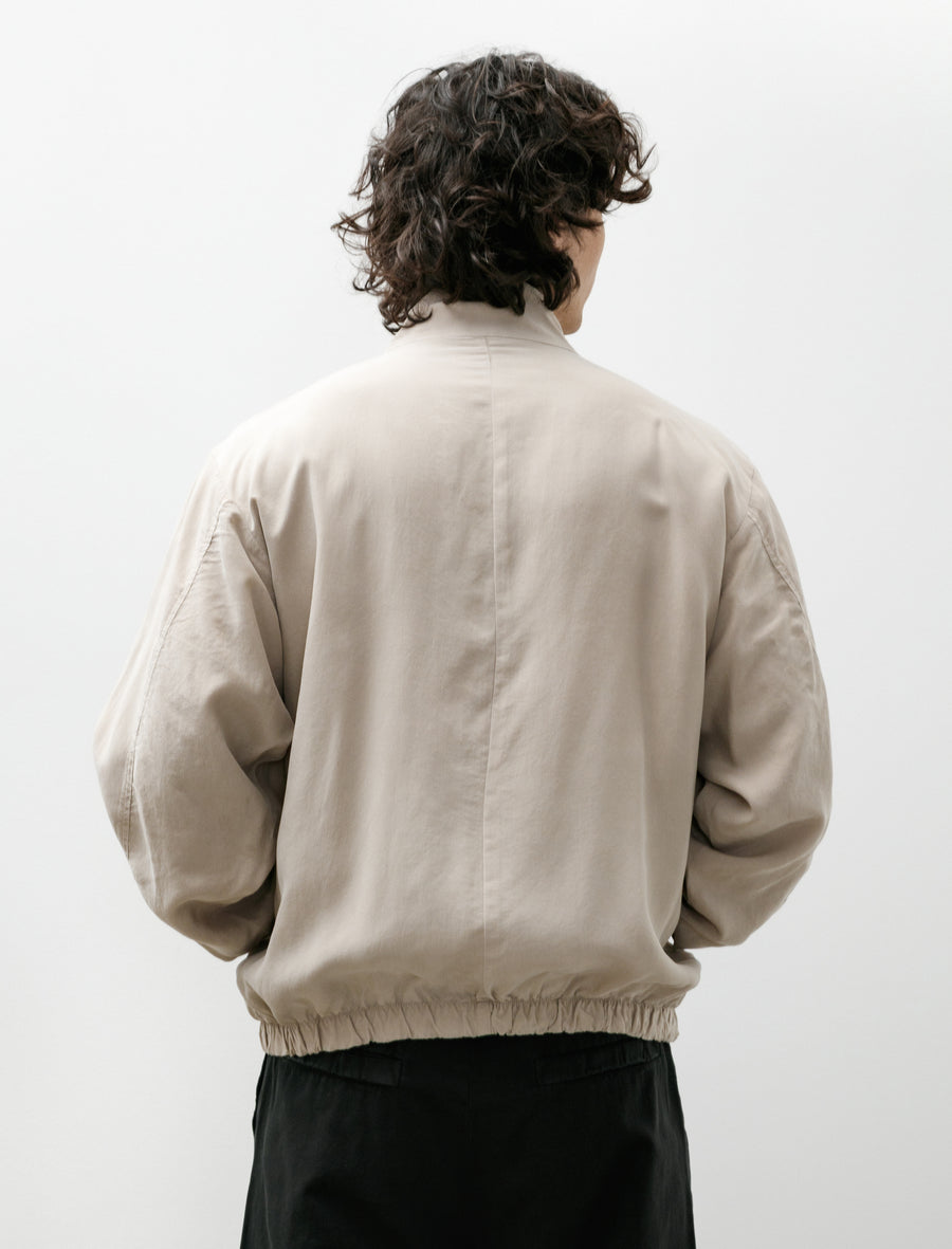 No.261 Cupro Doubled Zipper Jacket Stone - Image 2