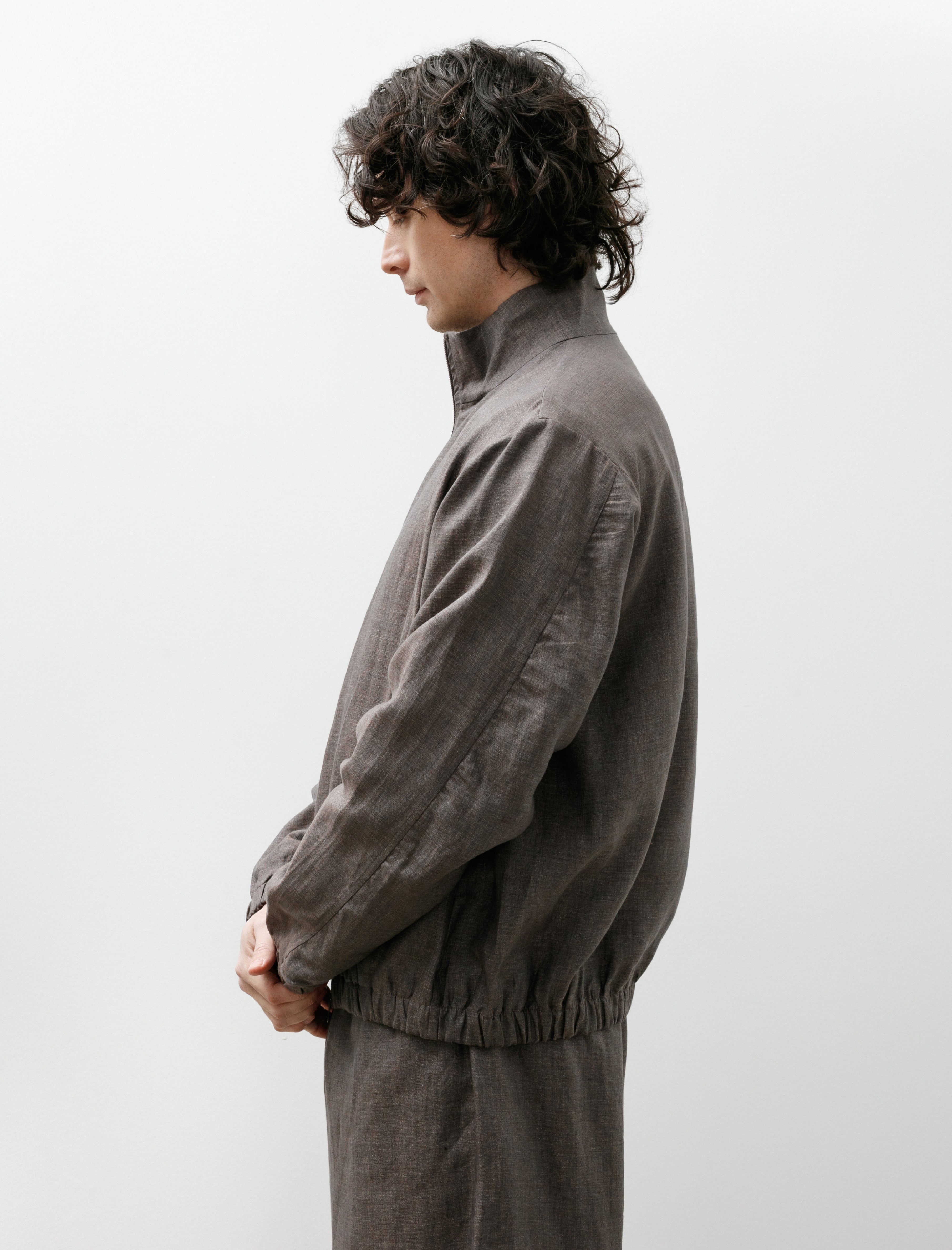 Gabriela Coll No.261 Linen Zipper Jacket Brown – Neighbour