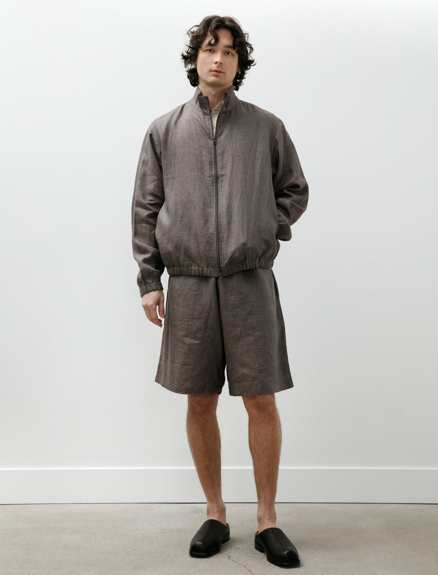 No.261 Linen Zipper Jacket Brown - Image 6