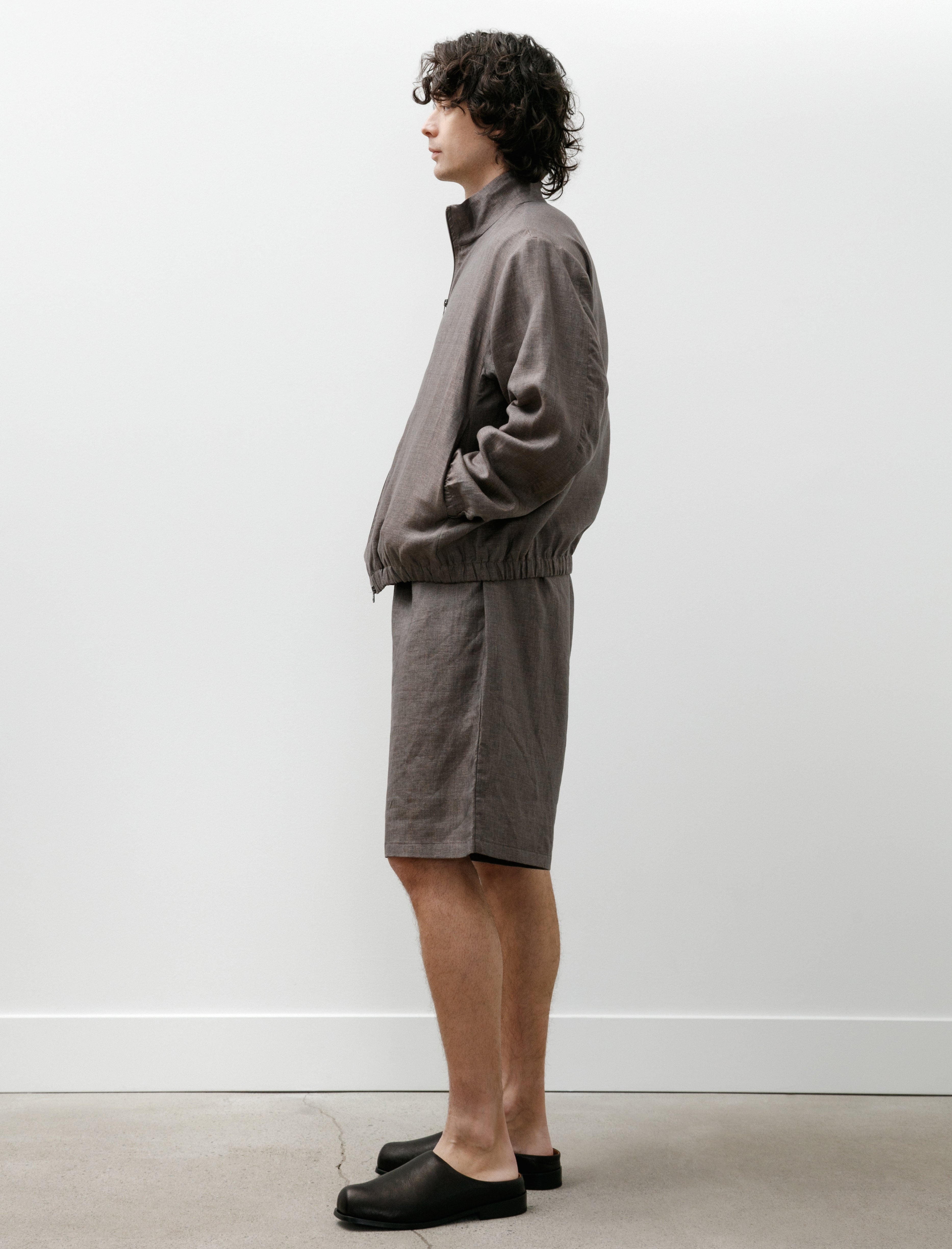 Gabriela Coll No.261 Linen Zipper Jacket Brown