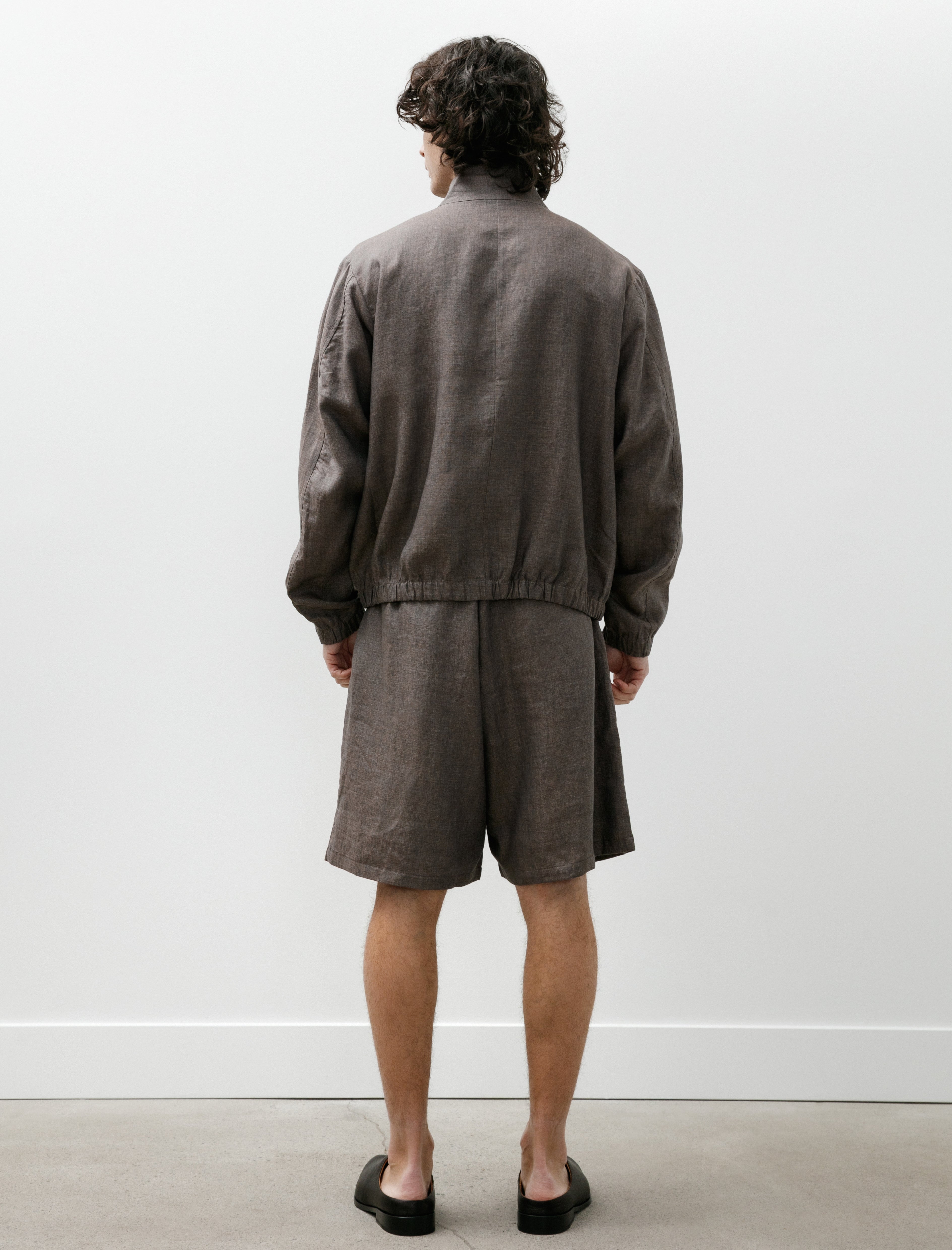 Gabriela Coll No.261 Linen Zipper Jacket Brown