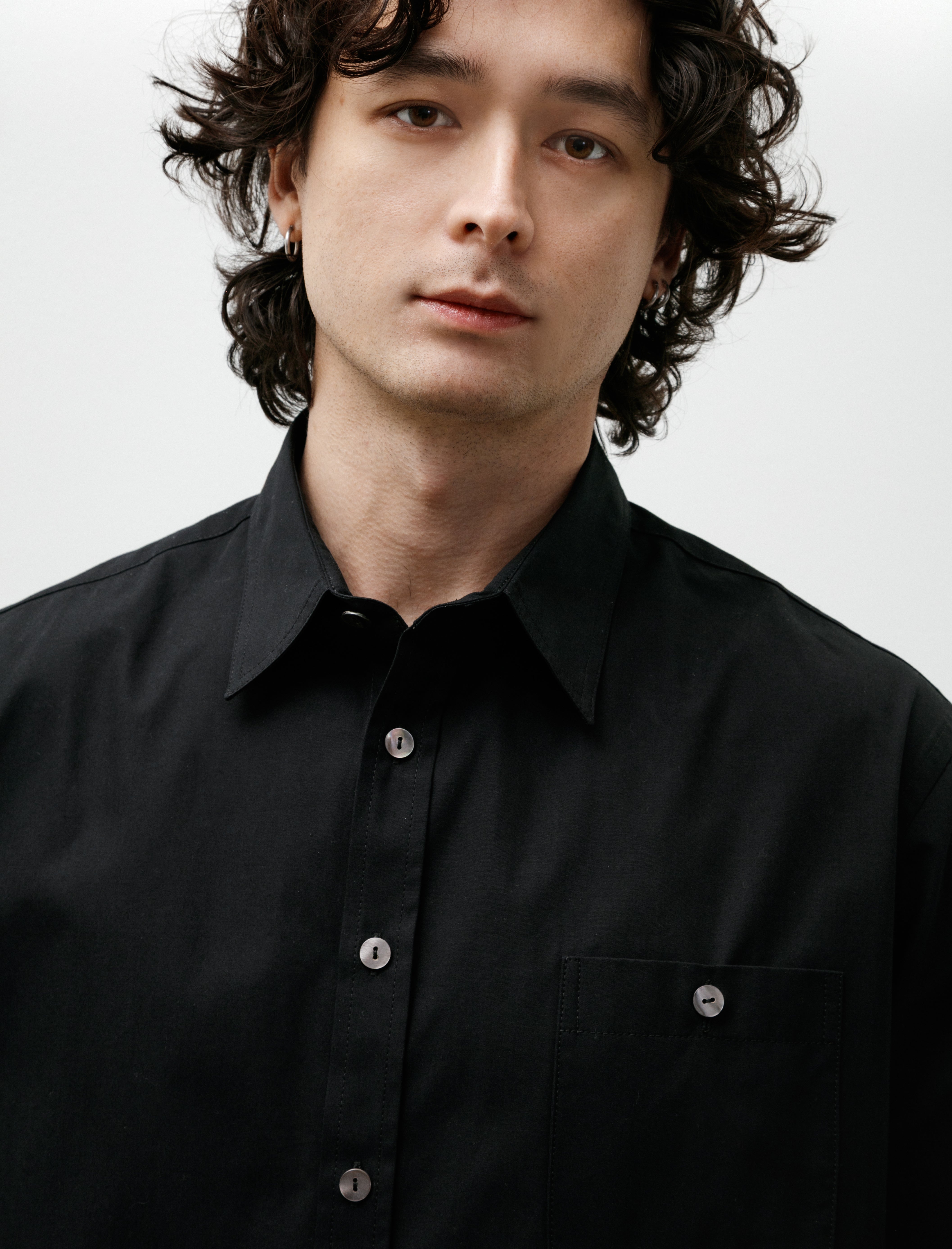 Conkers Sunday Shirt Cotton Poplin Black